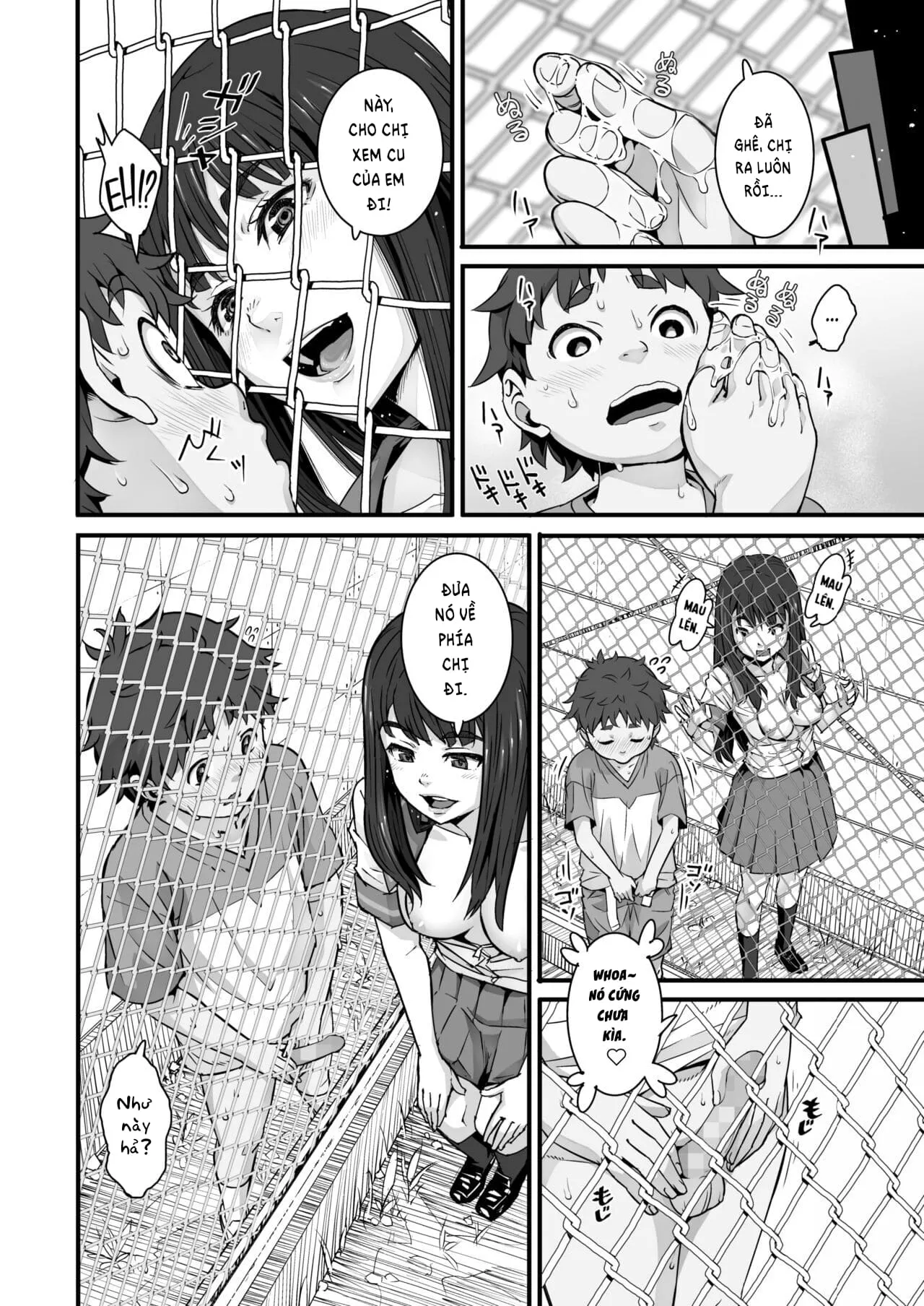 HentaiVN.net - Ảnh 19 - Ký ức ngày hè qua hàng rào lưới thép [Kanaami Goshi no Natsuyasumi] - Chap 2