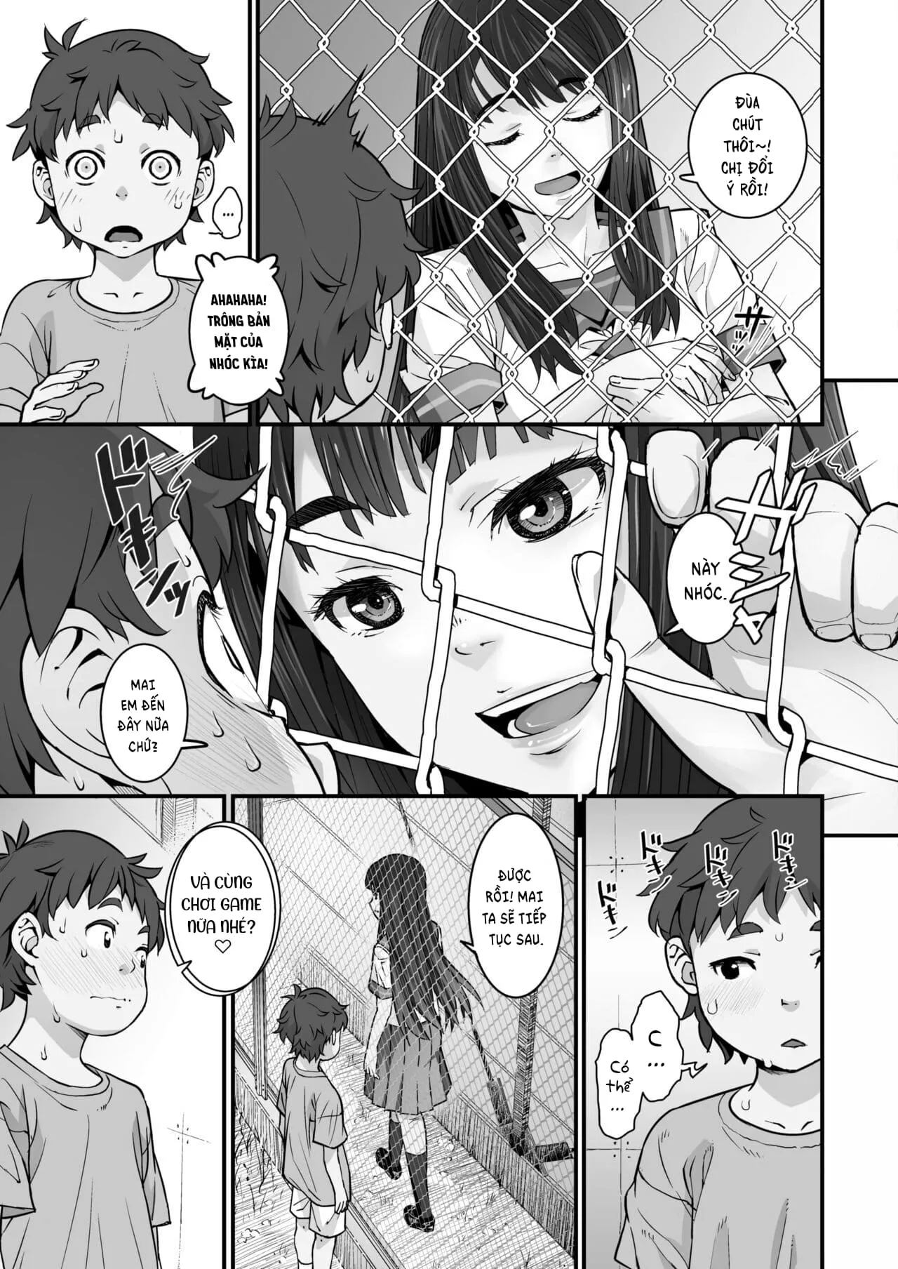 HentaiVN.net - Ảnh 6 - Ký ức ngày hè qua hàng rào lưới thép [Kanaami Goshi no Natsuyasumi] - Chap 2
