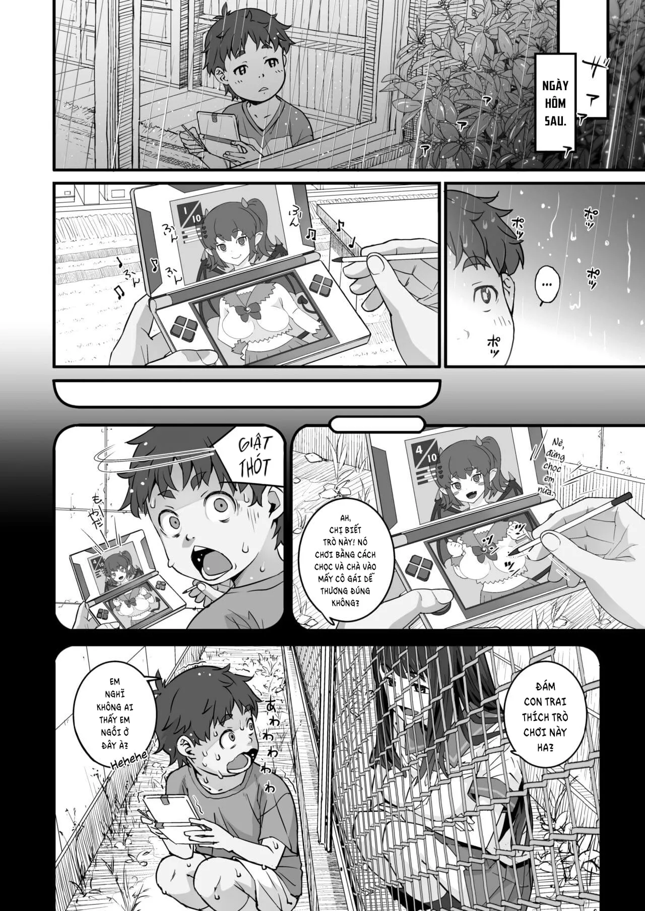 HentaiVN.net - Ảnh 7 - Ký ức ngày hè qua hàng rào lưới thép [Kanaami Goshi no Natsuyasumi] - Chap 2