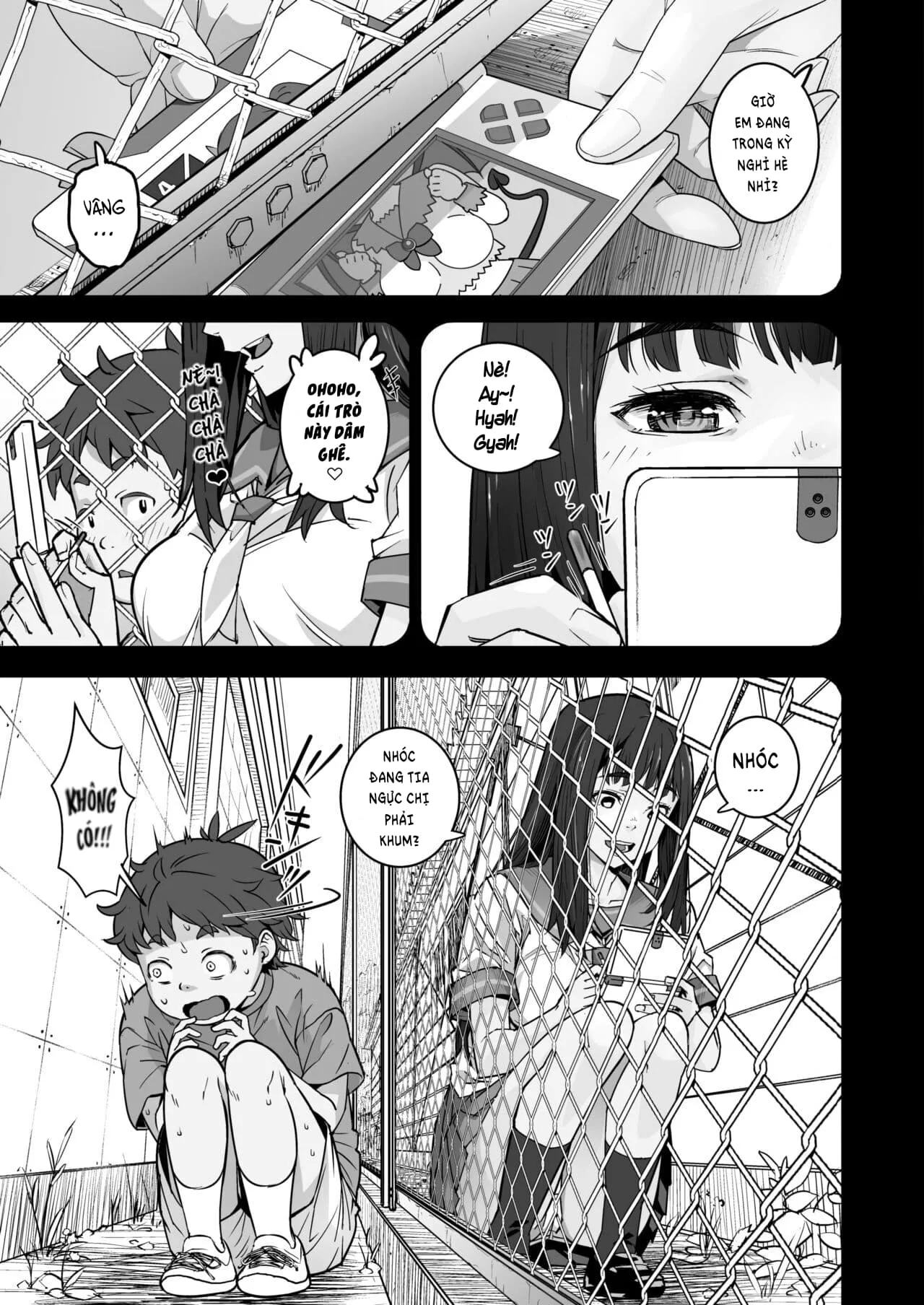 HentaiVN.net - Ảnh 8 - Ký ức ngày hè qua hàng rào lưới thép [Kanaami Goshi no Natsuyasumi] - Chap 2