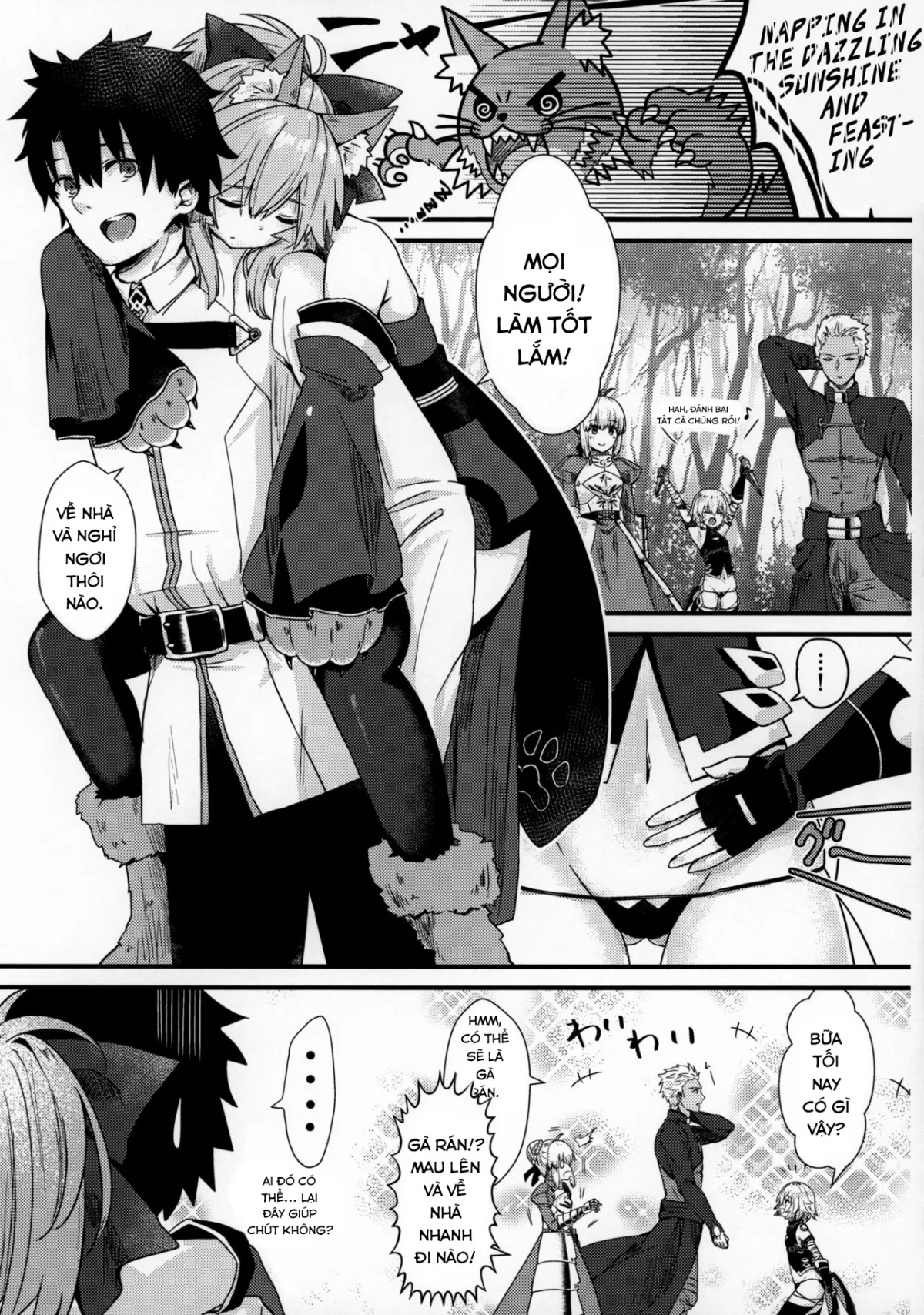 HentaiVN.net - Ảnh 5 - Tamamo Cat đang ngủ. [Muboubi Suimin Tamamo Cat; 無防備睡眠タマモキャット] - Chap 1