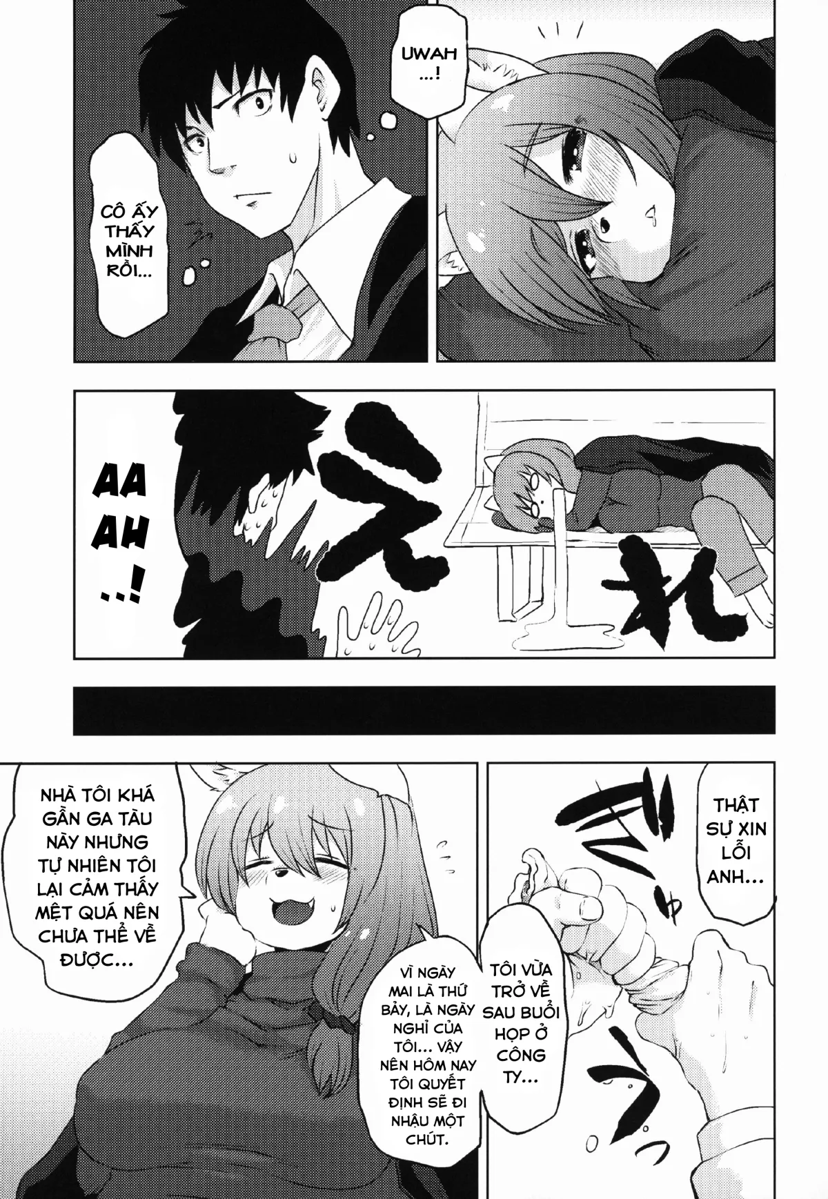 HentaiVN.net - Ảnh 5 - Sakeguse no Warui Hitozuma Mesukemo to Nomi ni Itta Toki no Hanashi - Chap 1