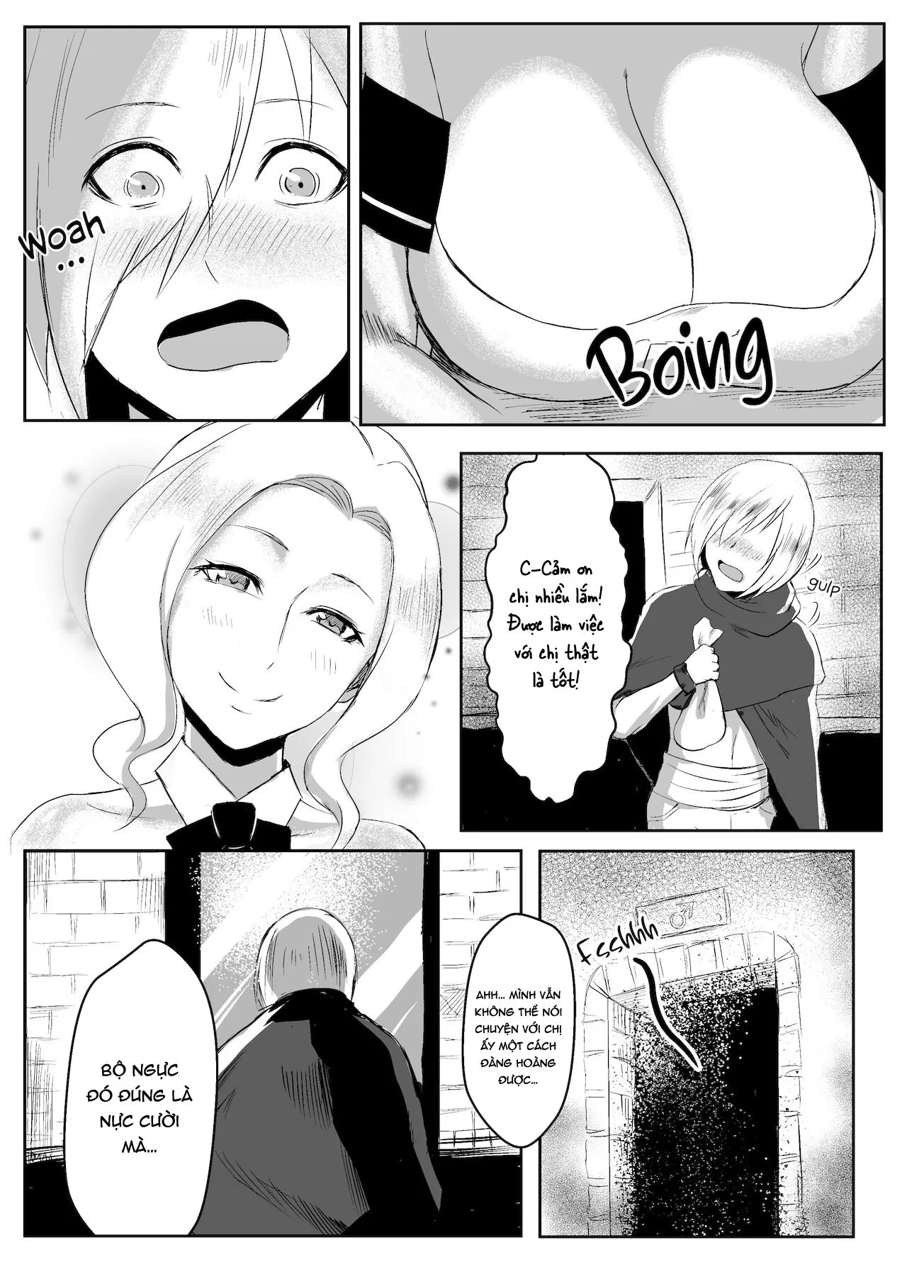HentaiVN.net - Ảnh 6 - Cô gái lễ tân và nhà mạo hiểm trẻ. [Uketsukejou to Chiisana Boukensha | The Receptionist and the Little Adventurer; 受付嬢と小さな冒険者] - Chap 1