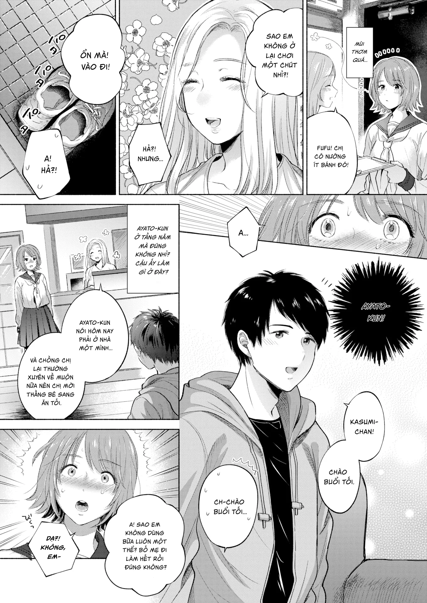 HentaiVN.net - Ảnh 3 - Chị Hàng Xóm Tốt Bụng [Cell Of Avarice] - Chap 1