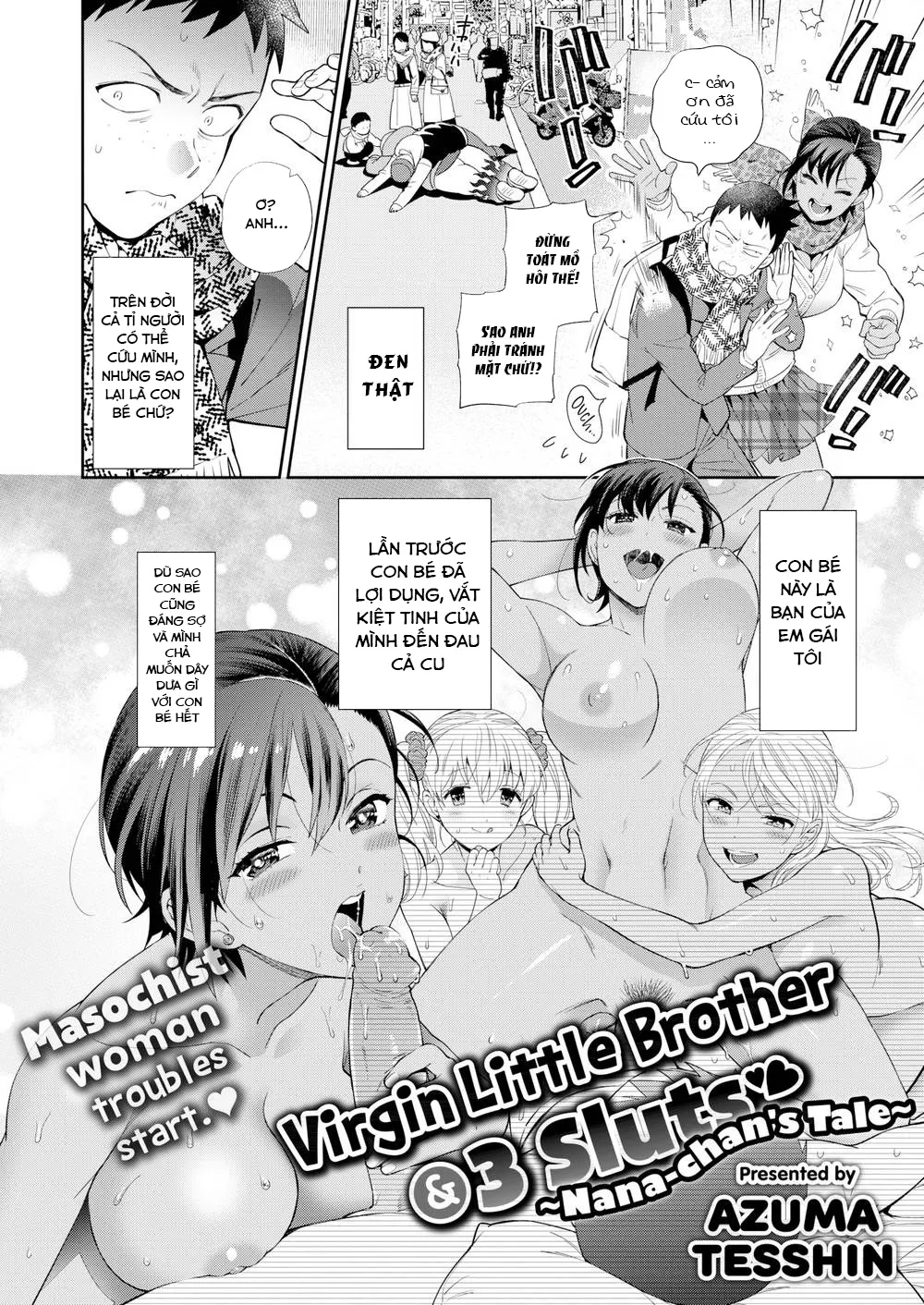 HentaiVN.net - Ảnh 2 - Virgin Little Brother & 3 Sluts ~Mana-chan’s Tale~ - Chap 1