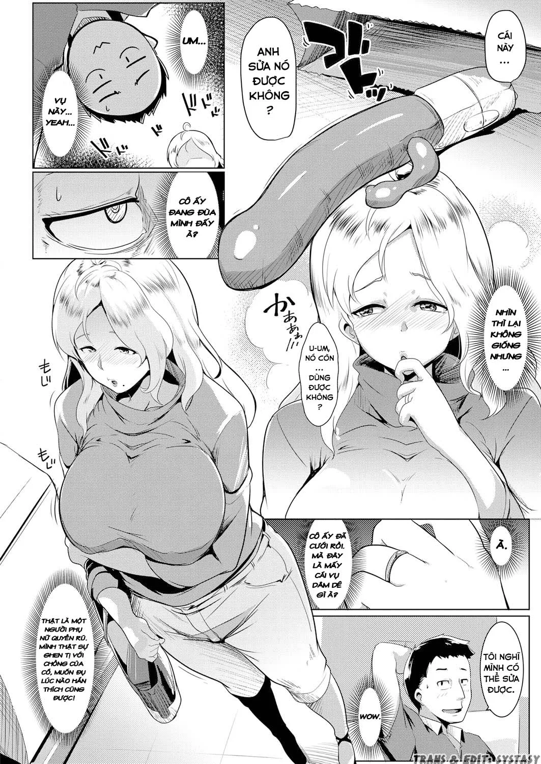 HentaiVN.net - Ảnh 3 - A Blonde Housewife's New Toy [Kinpatsu Tsuma wa Shinsaku Kaden no Toriko Desu] - Chap 1