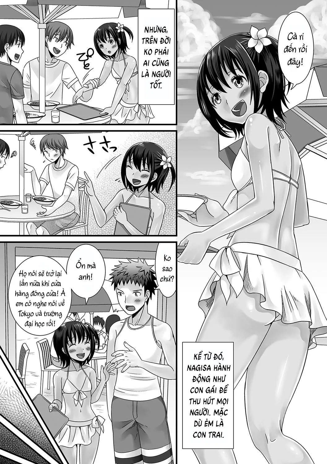 HentaiVN.net - Ảnh 4 - Umi to Hiyake no Omoide [海と日焼けの思い出 (月刊Web男の娘・れくしょんッ！] - Chap 1