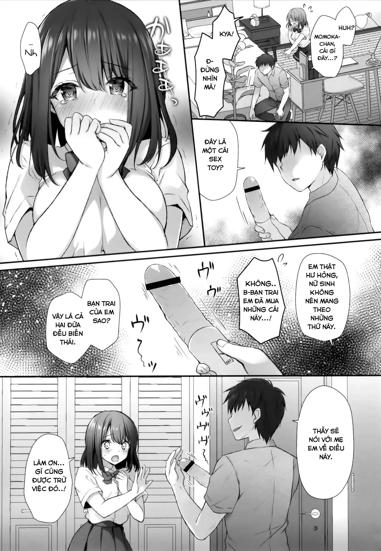 HentaiVN.net - Ảnh 5 - Sensei đừng mà~ [Sensei Dame desu... ~Kyonyuu Shoujo Momoka no Futaana Omocha Seme~ ; Sensei We Shouldn't...] - Chap 1