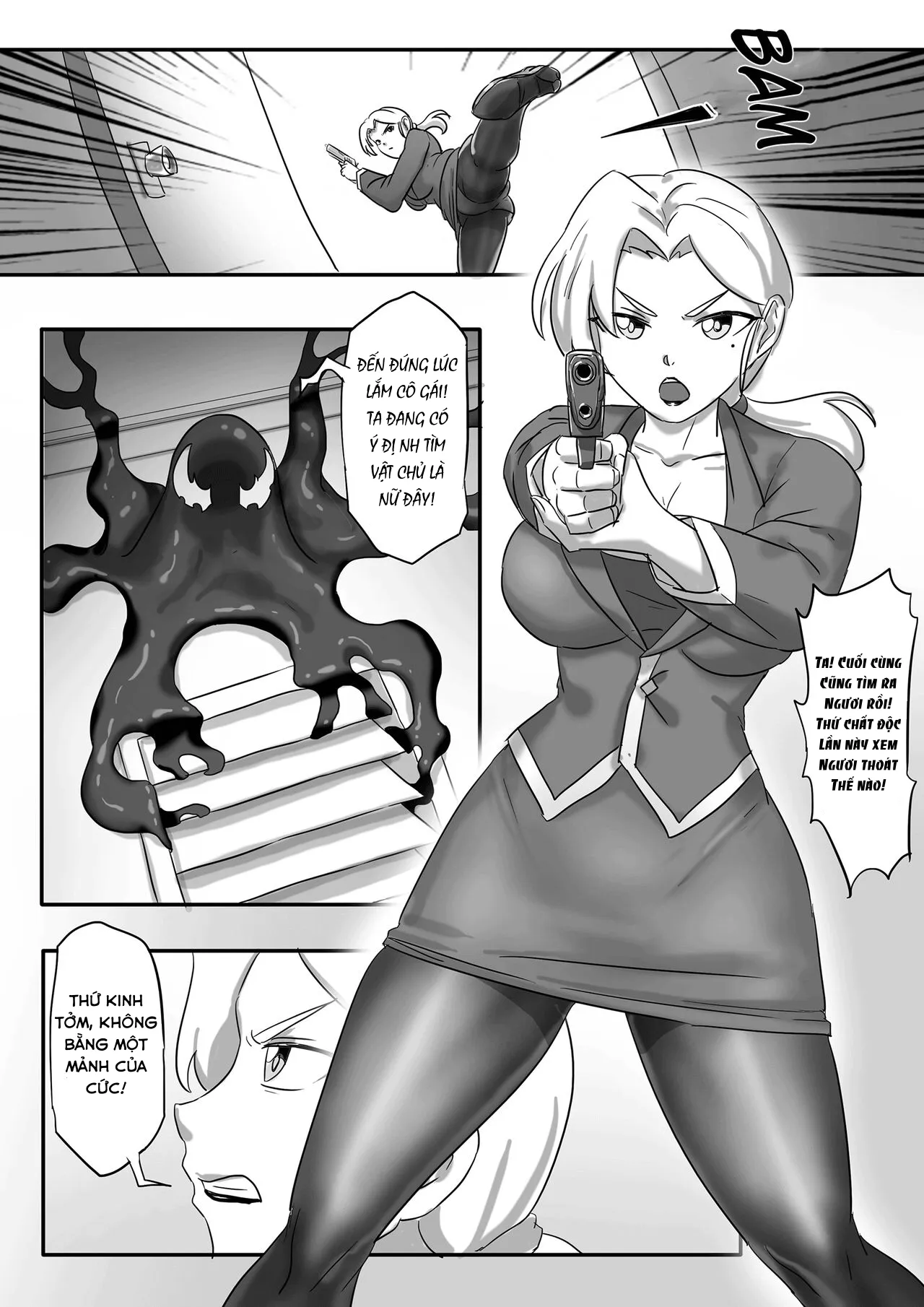 HentaiVN.net - Ảnh 3 - Nhện Đen [毒液--融合再生01] - Chap 1