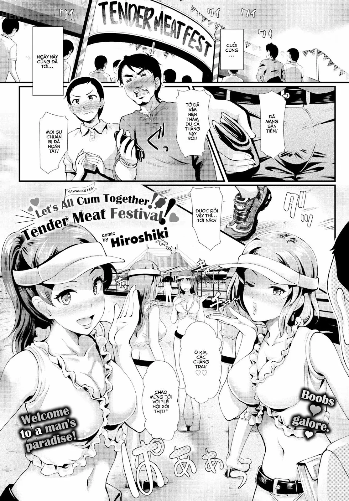 HentaiVN.net - Ảnh 3 - Let's All Cum Together! Tender Meat Festival! - Chap 1