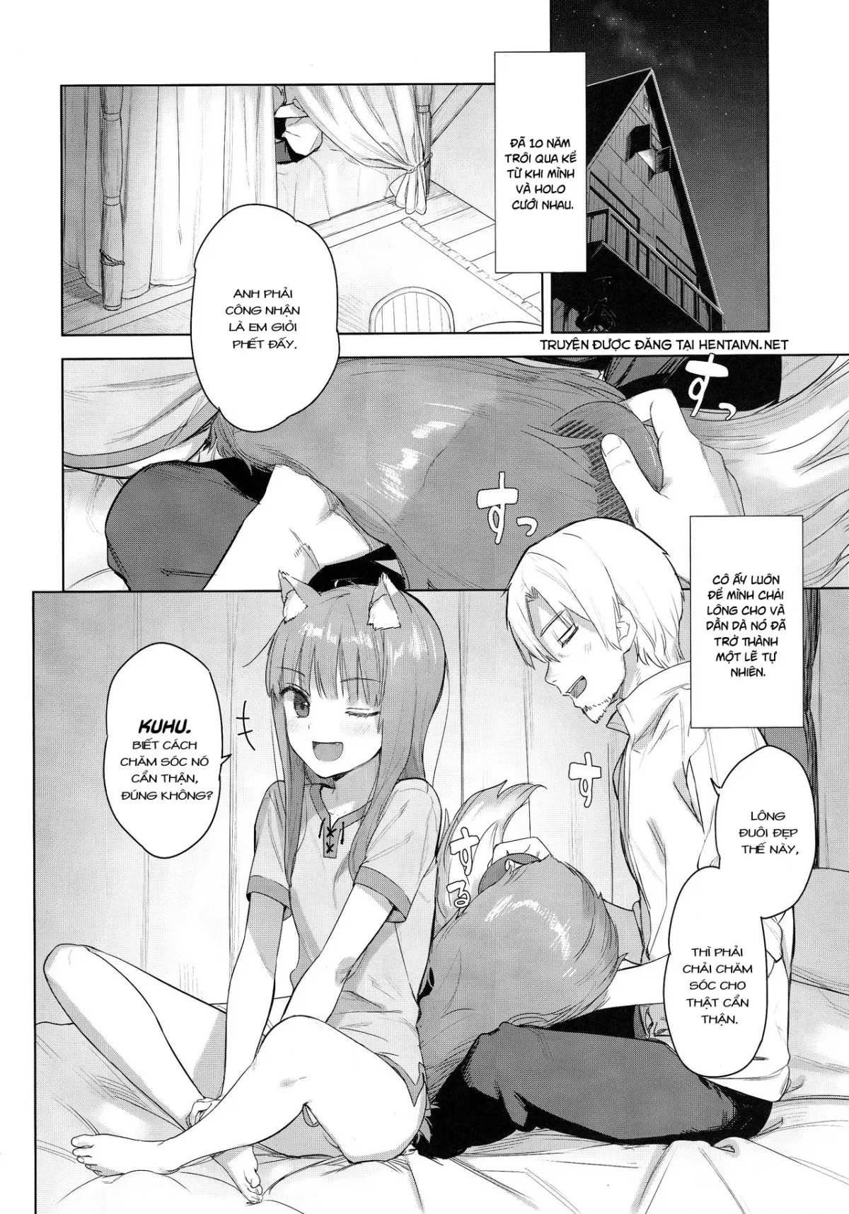 HentaiVN.net - Ảnh 4 - Kết Hôn Với Em Sói Xong Làm Gì [Wacchi to Shippori Kezukuroi Bon; Affectionate Grooming With Me; わっちとしっぽり毛づくろい本] - Chap 1