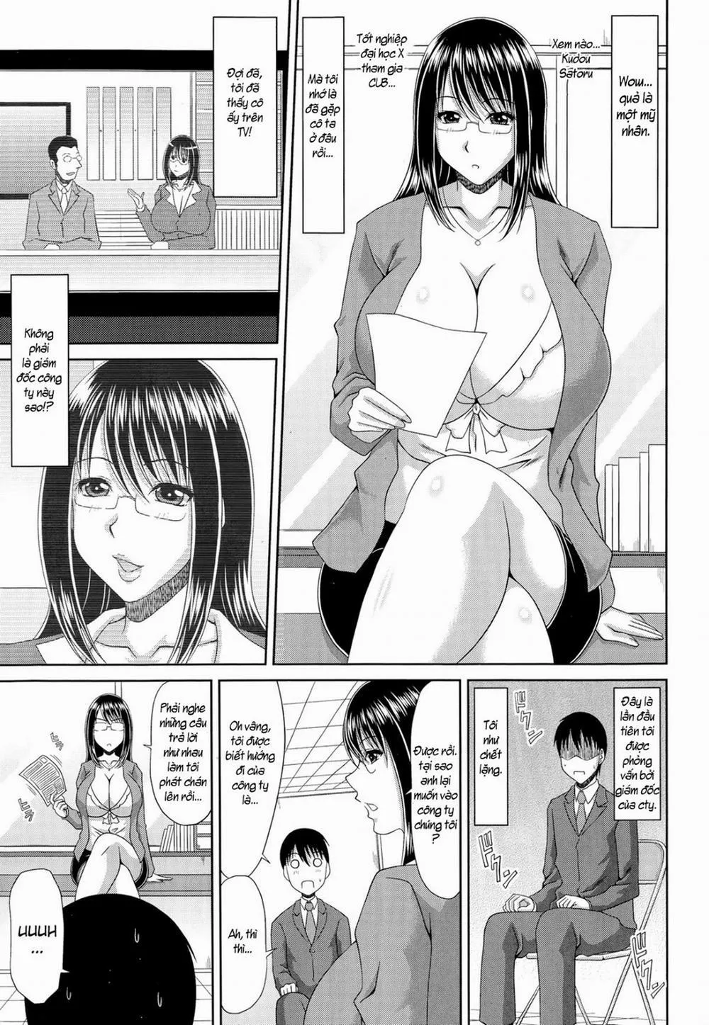 HentaiVN.net - Ảnh 3 - Female Presidents Seductive Interview - Chap 1