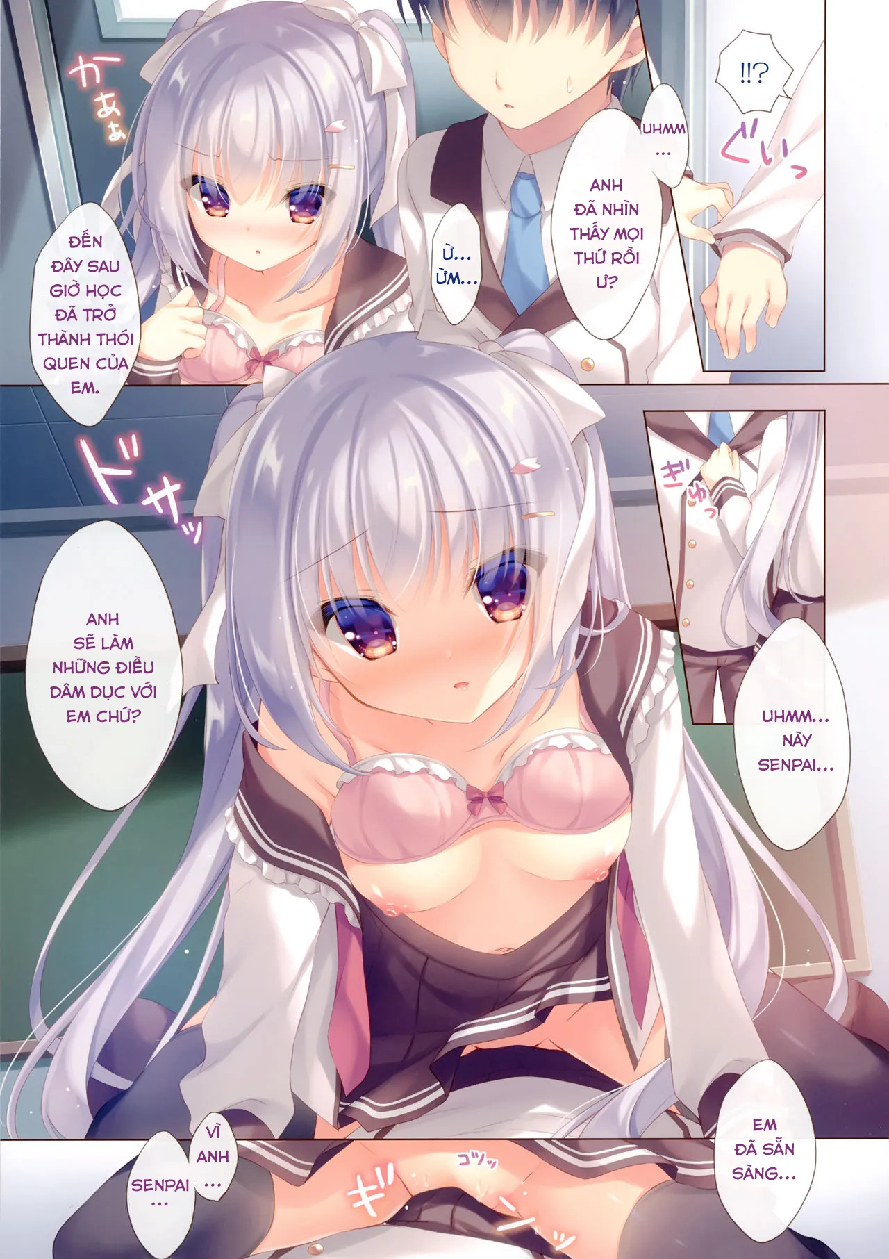 HentaiVN.net - Ảnh 5 - Senpai koko de shimasen ka? [先輩ここでしませんか?] - Chap 1