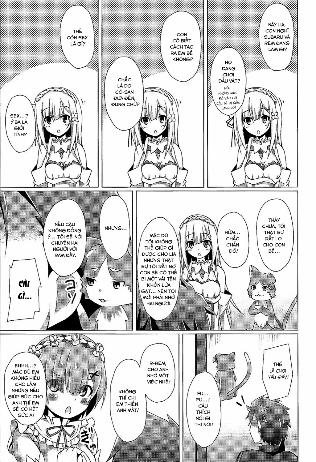 HentaiVN.net - Ảnh 6 - Teach me, Rem-sensei! An introduction to sex with Emilia-tan (Re:Zero kara Hajimeru Isekai Seikatsu) - Chap 1