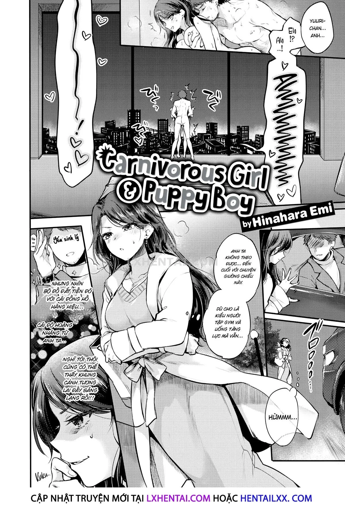 HentaiVN.net - Ảnh 4 - Carnivorous Girl & Puppy Boy [Comic Kairakuten 2021-01] - Chap 1