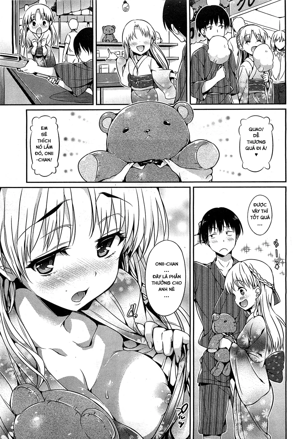 HentaiVN.net - Ảnh 4 - Đụ Thư Thái Em Hàng Xóm Thời Thơ Ấu! [夏祭りの夜; Night of The Summer Festival] - Chap 1