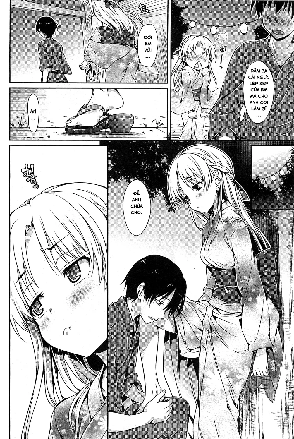 HentaiVN.net - Ảnh 5 - Đụ Thư Thái Em Hàng Xóm Thời Thơ Ấu! [夏祭りの夜; Night of The Summer Festival] - Chap 1