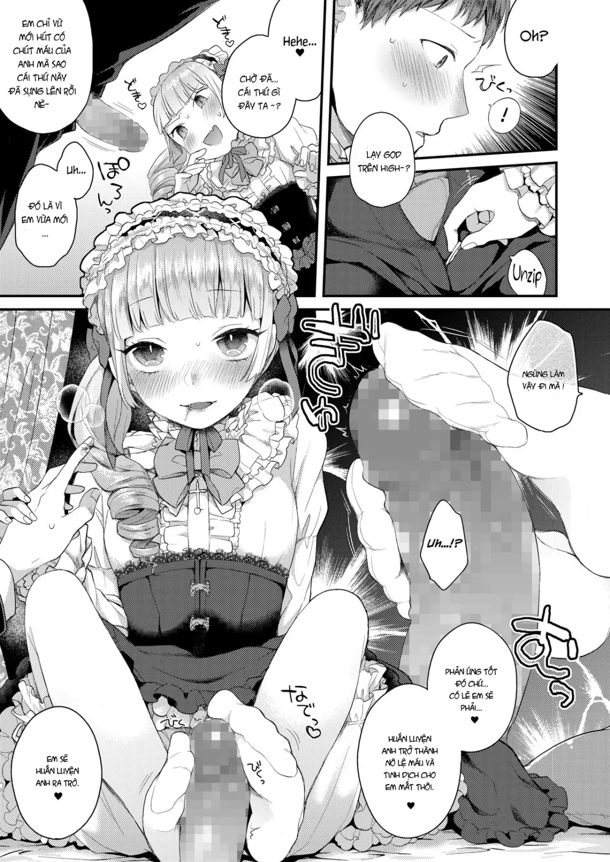 HentaiVN.net - Ảnh 7 - Bé Loli Phải Chịu Khuất Phục Trước Con Cá Chà Bặc ! [Yamiyo no Yakata no Vampire] - Chap 1
