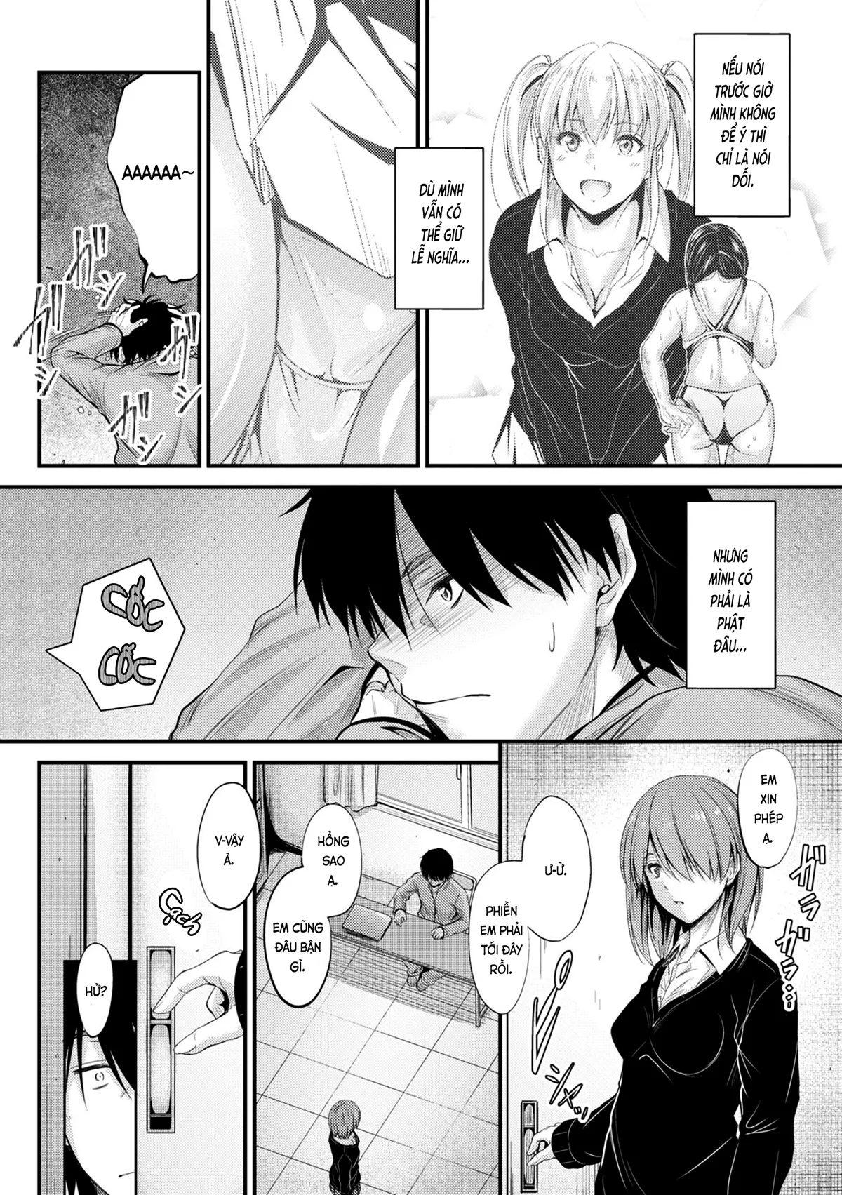 HentaiVN.net - Ảnh 4 - Học trò ở nhờ [Thầy thích bên trong ai?; どっちの膣内が好き？; Docchi no Naka ga Suki?; Which is your favorite vagina?] - Chap 2