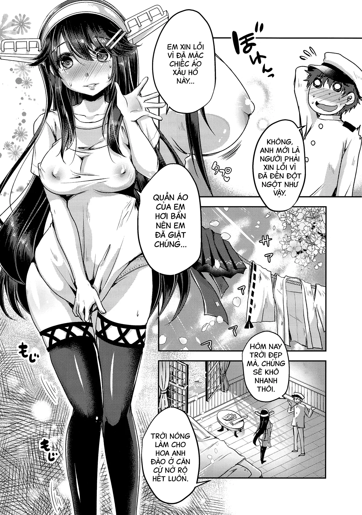 HentaiVN.net - Ảnh 3 - Chinjufu no sakura to T-shirt no Haruna [鎮守府の桜とTシャツの榛名] - Chap 1