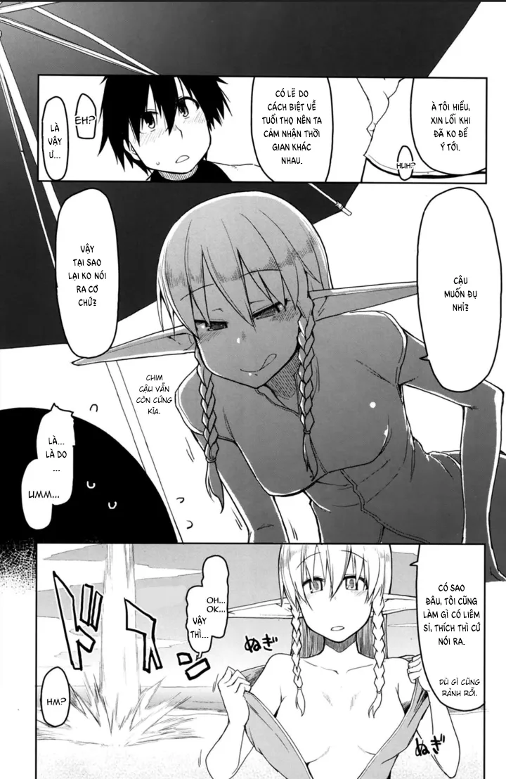 HentaiVN.net - Ảnh 5 - Đụ cá voi. [Dosukebe Elf no Ishukan Nikki 7] - Chap 1