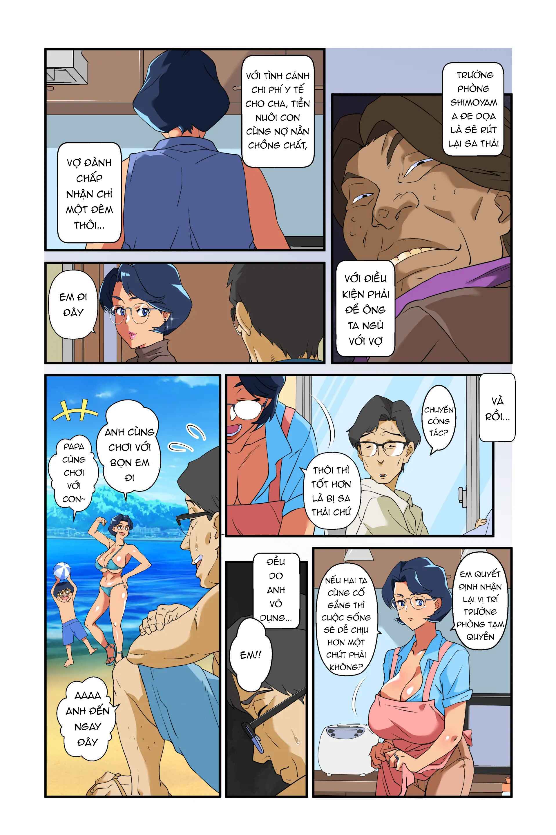 HentaiVN.net - Ảnh 3 - Tsuma no Bakunyuu ni Muragaru Otoko-tachi ~Zoku Bakunyuu Tsuma Namatame Kyouko~ - Chap 1