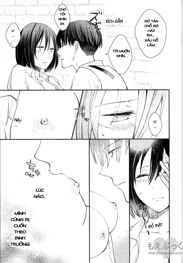 HentaiVN.net - Ảnh 5 - Chẳng thể đợi chờ (Shingeki no Kyojin) [Matte Nado Irarenai] - Chap 1