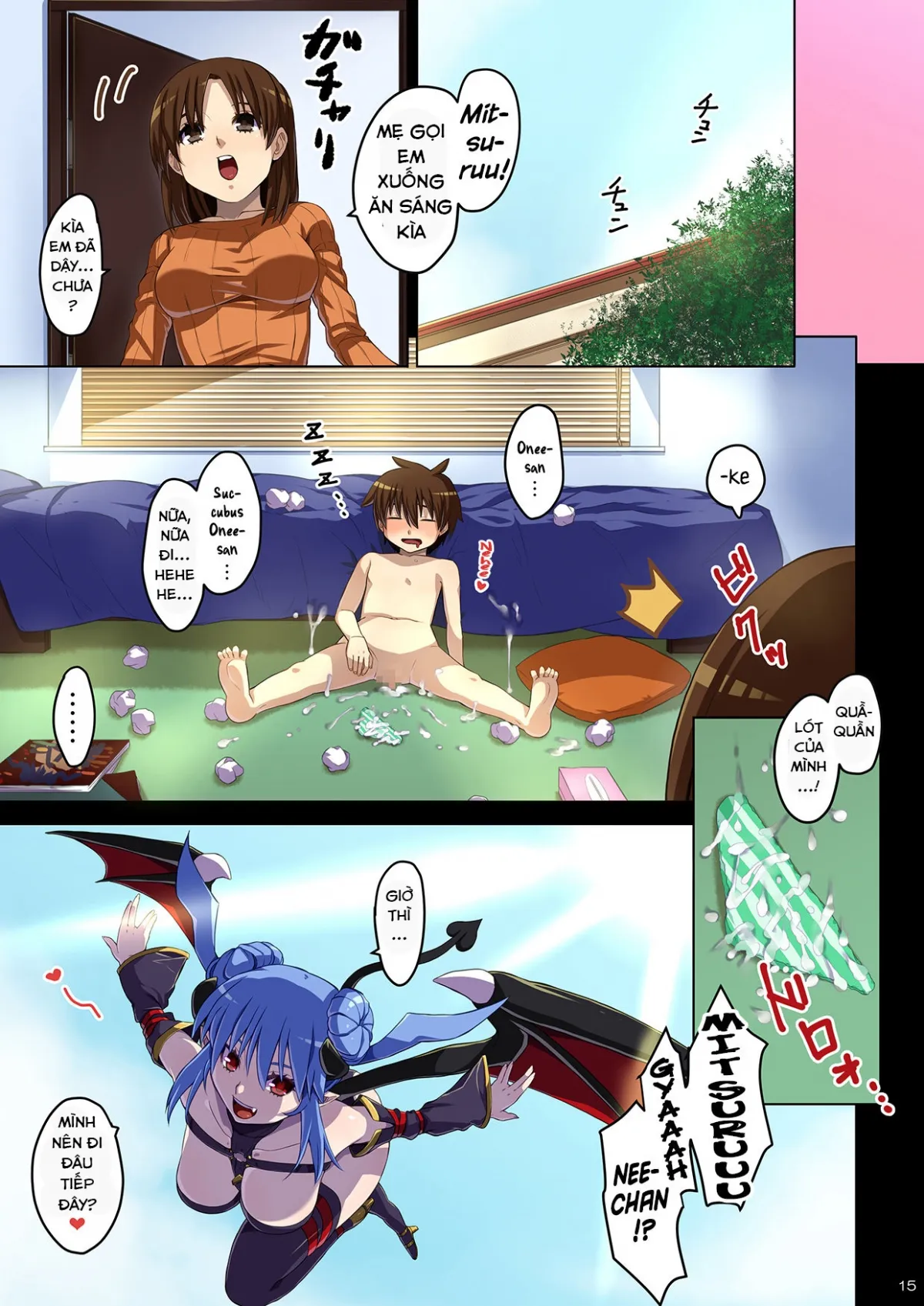 HentaiVN.net - Ảnh 16 - một succubus đã xuất hiện khi tôi thủ dâm bằng quần lót của chị tôi [Ane no Pantsu de Onatte itara Inma ga Yatte kita ; A Succubus Came When I was Masturbating with My Sisters Panties] - Chap 1