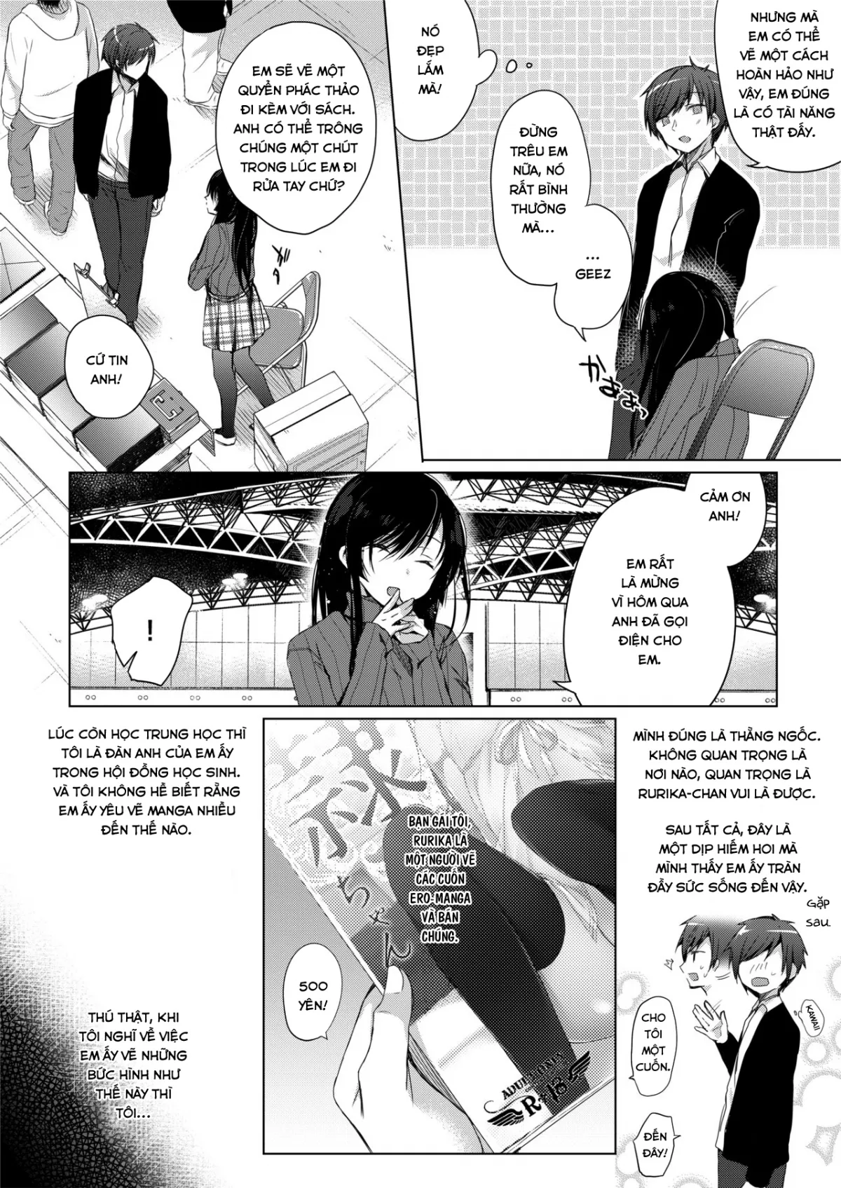 HentaiVN.net - Ảnh 5 - Ero Doujin Sakka no Boku no Kanojo wa Uwaki nante Shinai [She will never let me down] - Chap 1