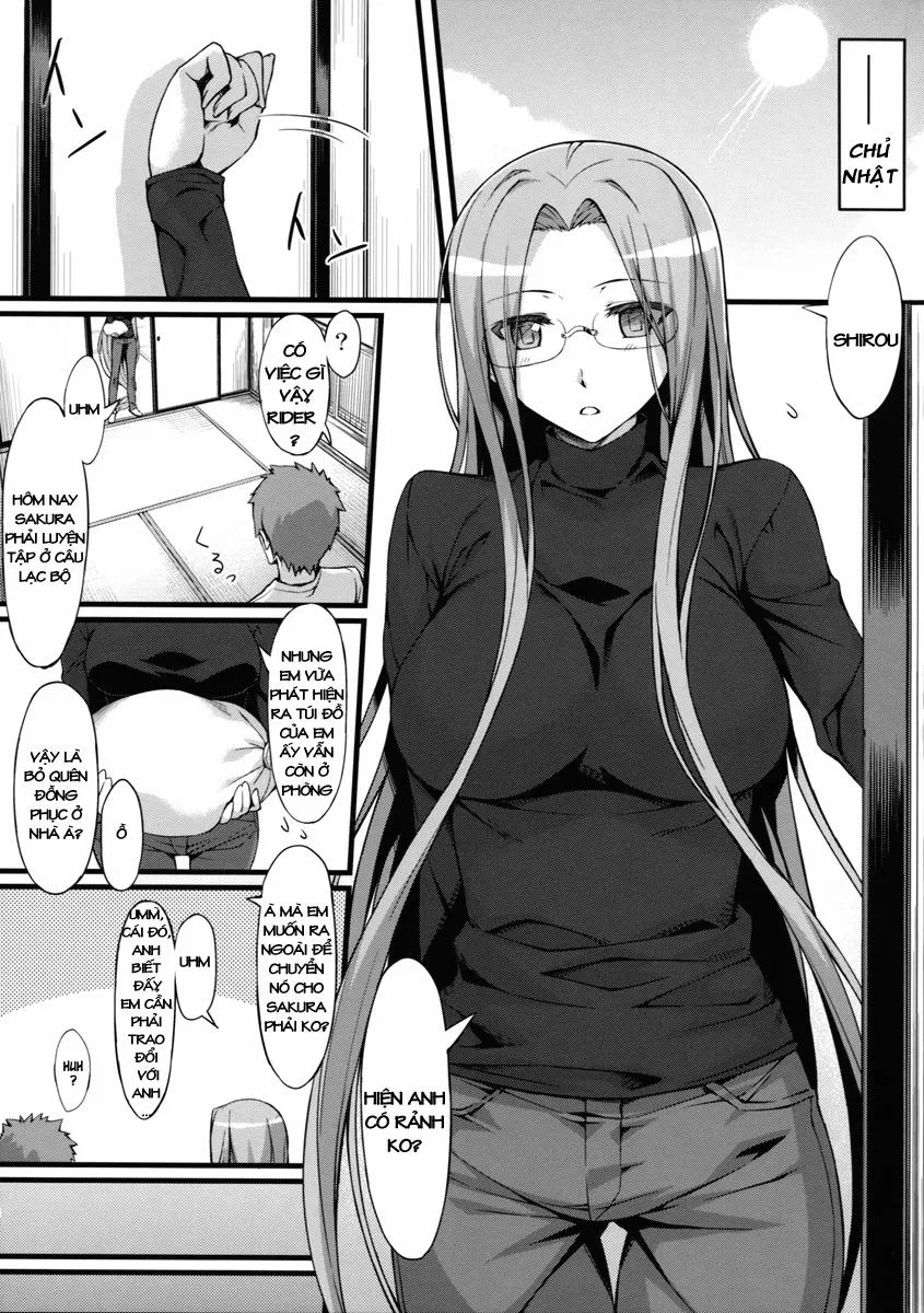 HentaiVN.net - Ảnh 3 - Rider san to Gakusei Fuku. (Fate Hollow Ataraxia) - Chap 1