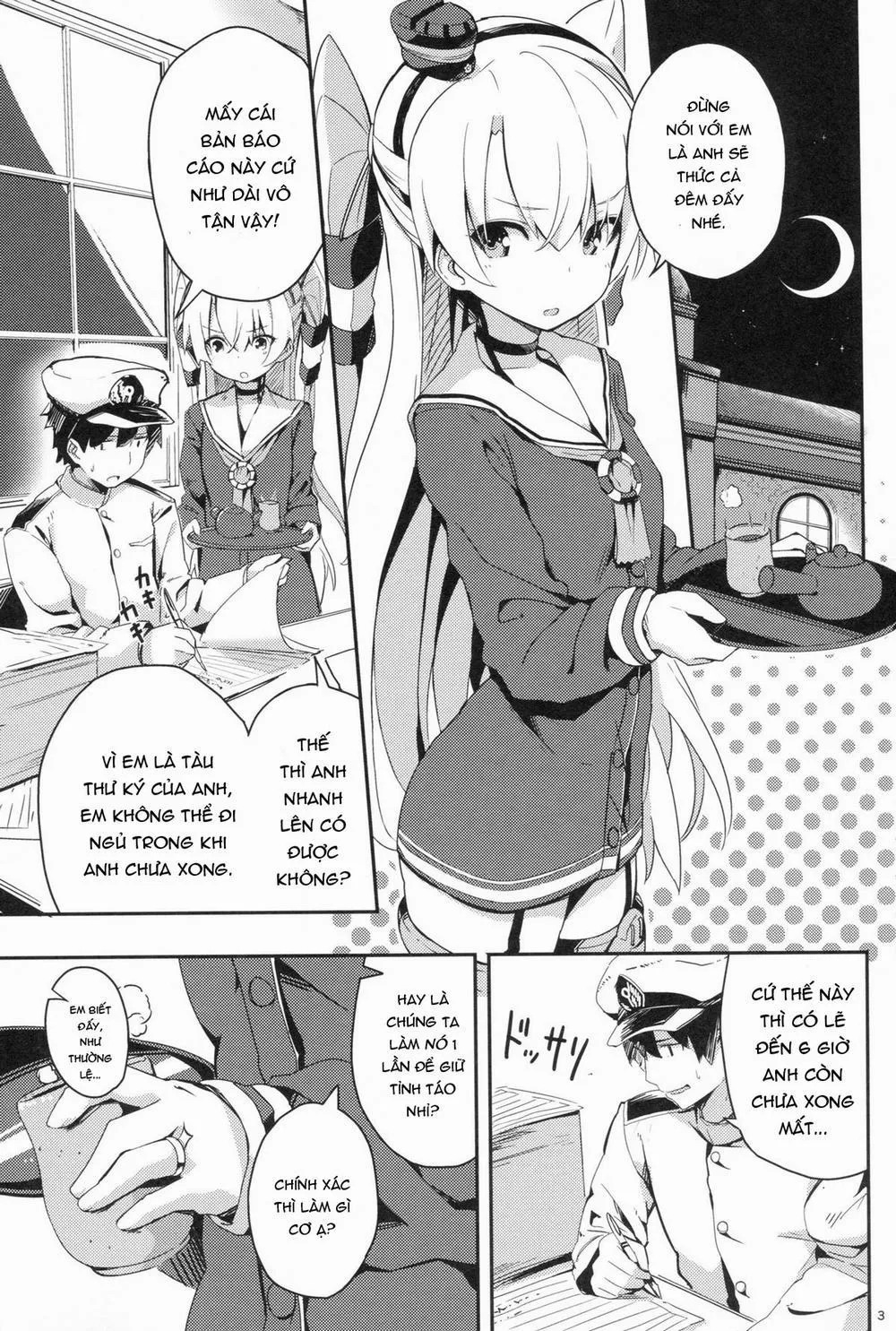 HentaiVN.net - Ảnh 3 - Amatsukaze to Tetsuya de H shinagara Houkokusho (Kantai Collection) - Chap 1