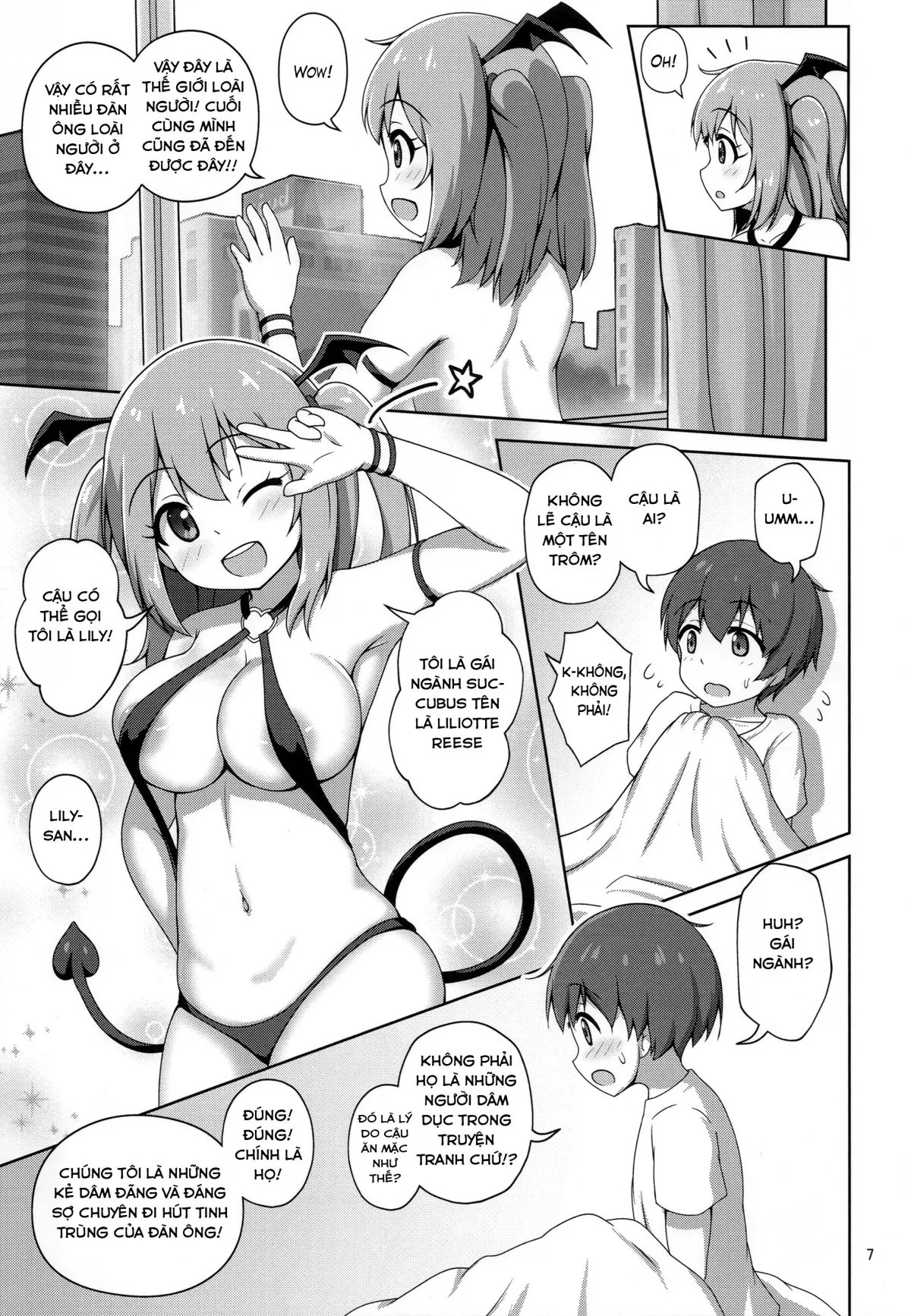 HentaiVN.net - Ảnh 7 - Cô gái quỷ succusbus Liliotte [akoiri Succubus, Shota ni Deau; The Sheltered Succubus Meets A Little Boy.] - Chap 1