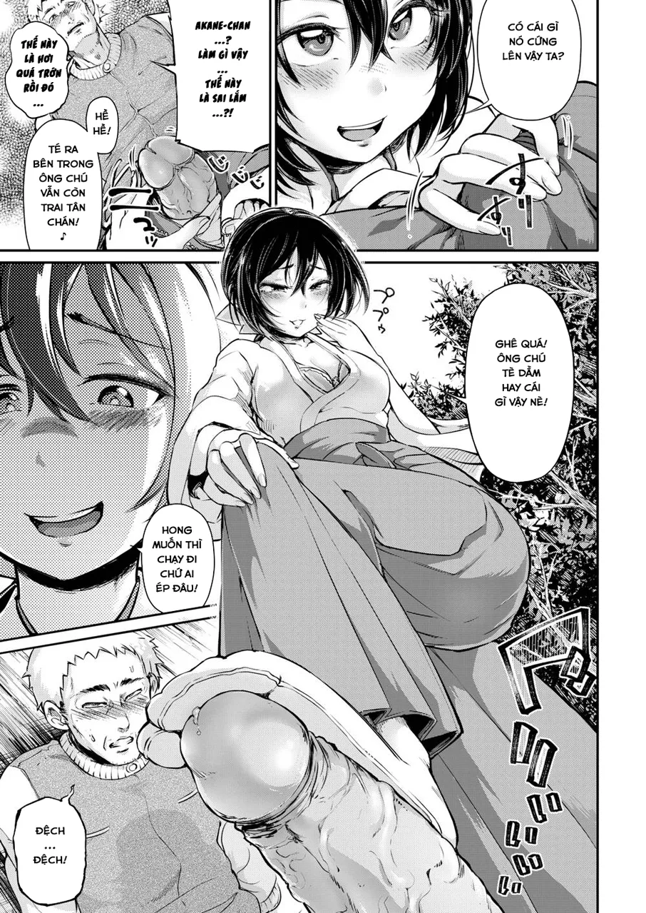 HentaiVN.net - Ảnh 6 - Em Nữ Đền Xinh Xắn và Ông Chú Già May Mắn! [Desire Priestess Akane-chan] - Chap 1