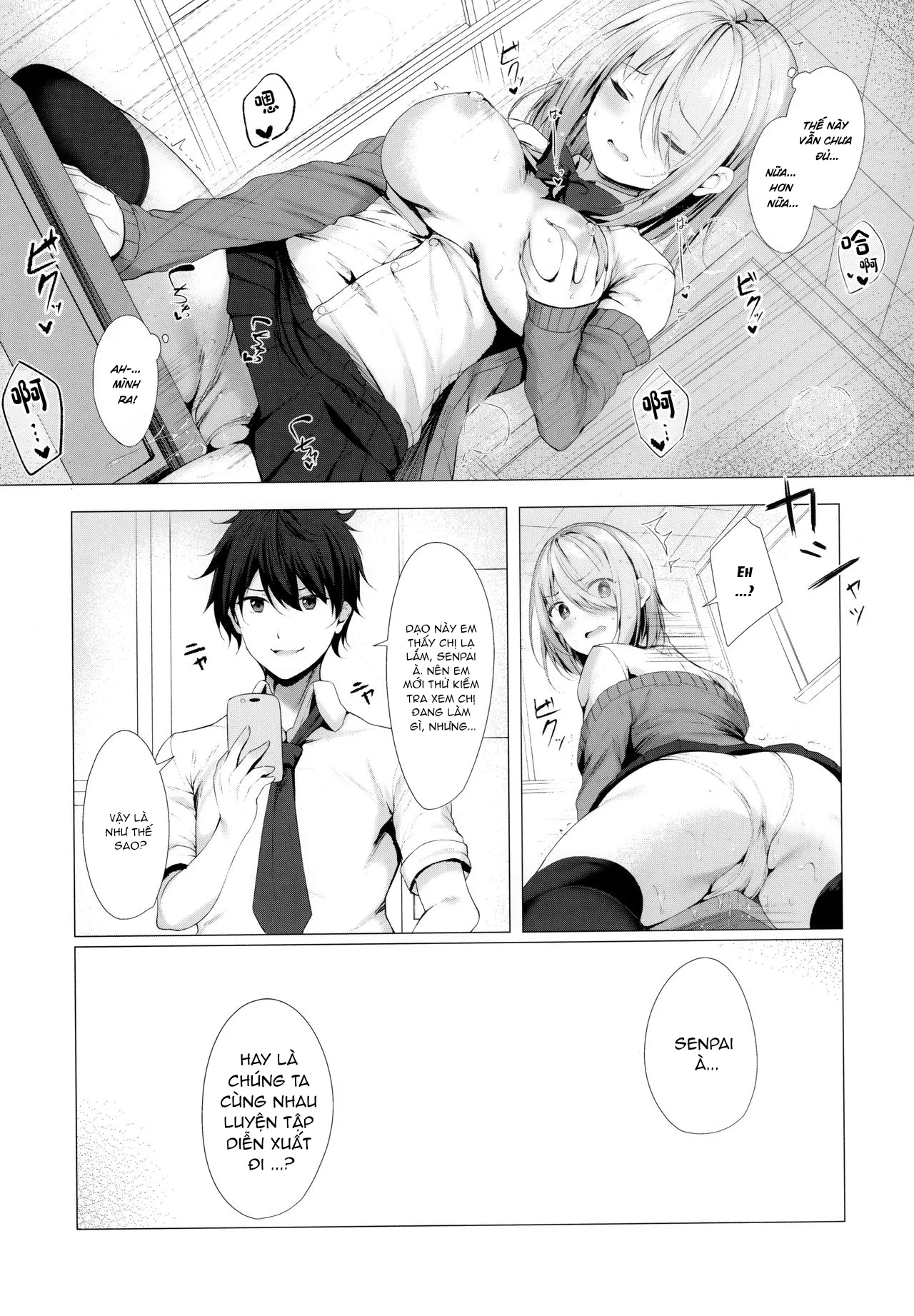 HentaiVN.net - Ảnh 12 - Dạy senpai thành diễn viên chuyên nghiệp [Boku no Loli Senpai wa Chiisai kedo Ookii Ken] - Chap 1