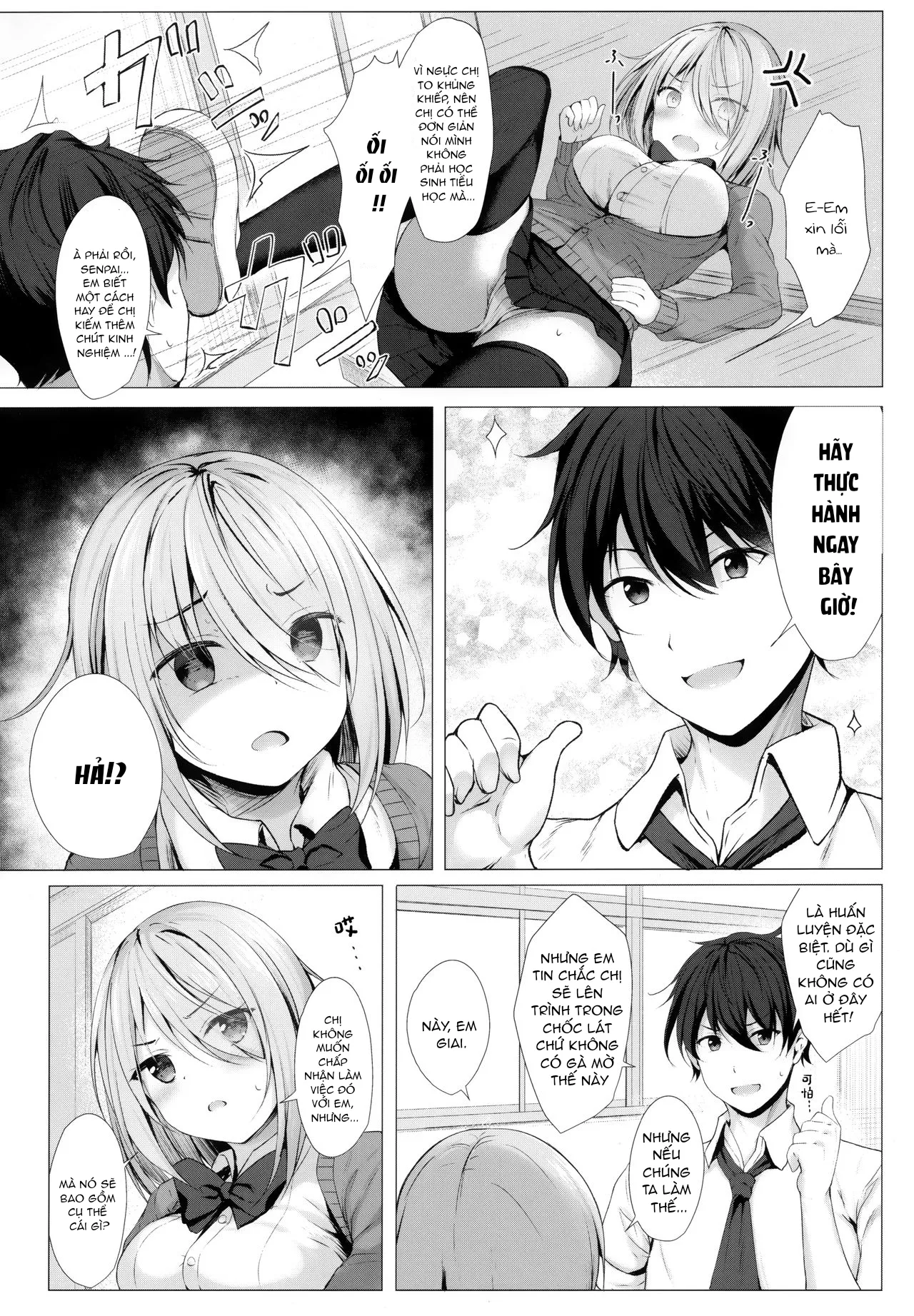 HentaiVN.net - Ảnh 3 - Dạy senpai thành diễn viên chuyên nghiệp [Boku no Loli Senpai wa Chiisai kedo Ookii Ken] - Chap 1