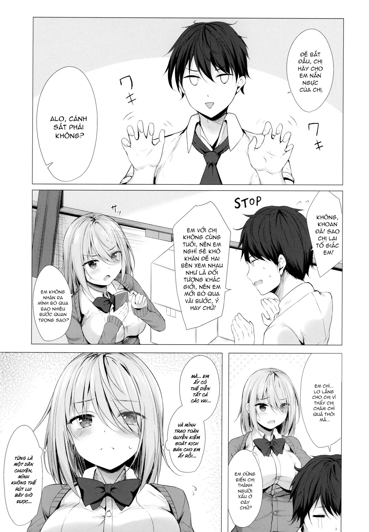 HentaiVN.net - Ảnh 4 - Dạy senpai thành diễn viên chuyên nghiệp [Boku no Loli Senpai wa Chiisai kedo Ookii Ken] - Chap 1