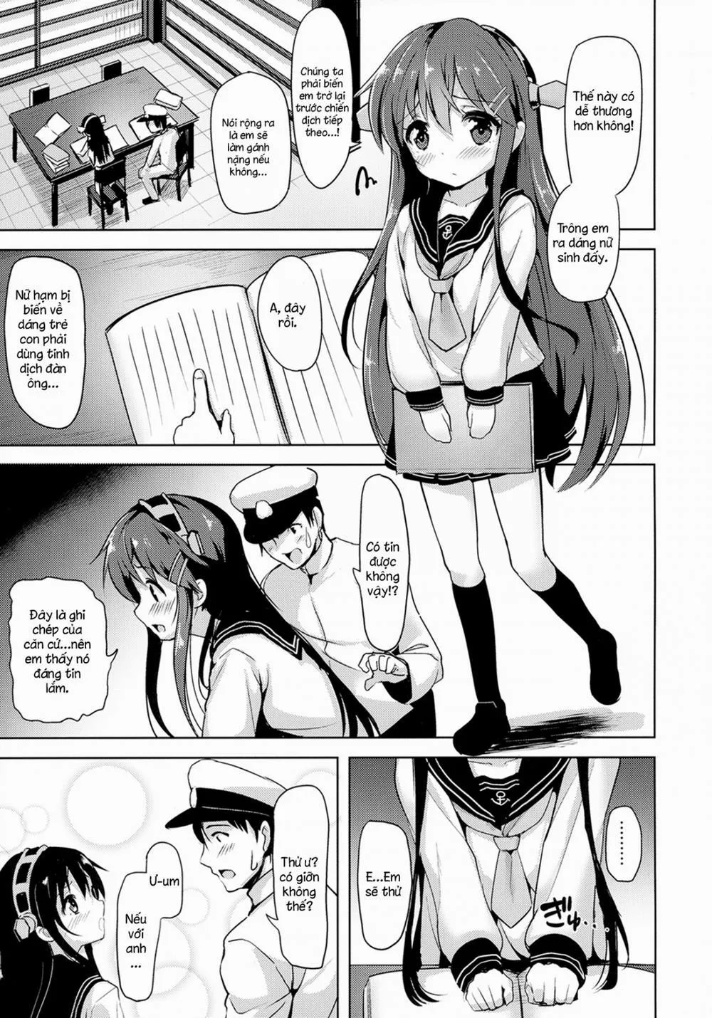 HentaiVN.net - Ảnh 4 - Loli Haruna Ga Teitoku No Seieki De Moto Ni Modoru Hon (KanColle) - Chap 1
