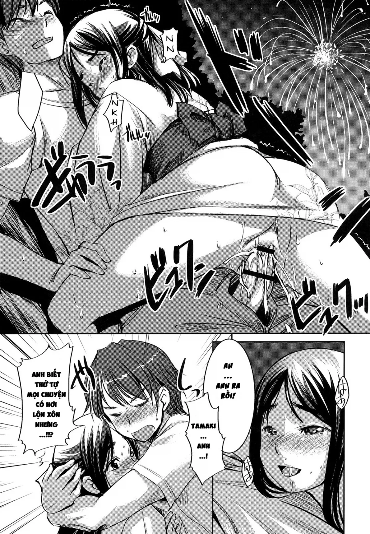 HentaiVN.net - Ảnh 22 - Ý Trời Cho Anh Bắn Pháo Hoa Vào Bụng Em! [One The Night of The Fireworks] - Chap 1