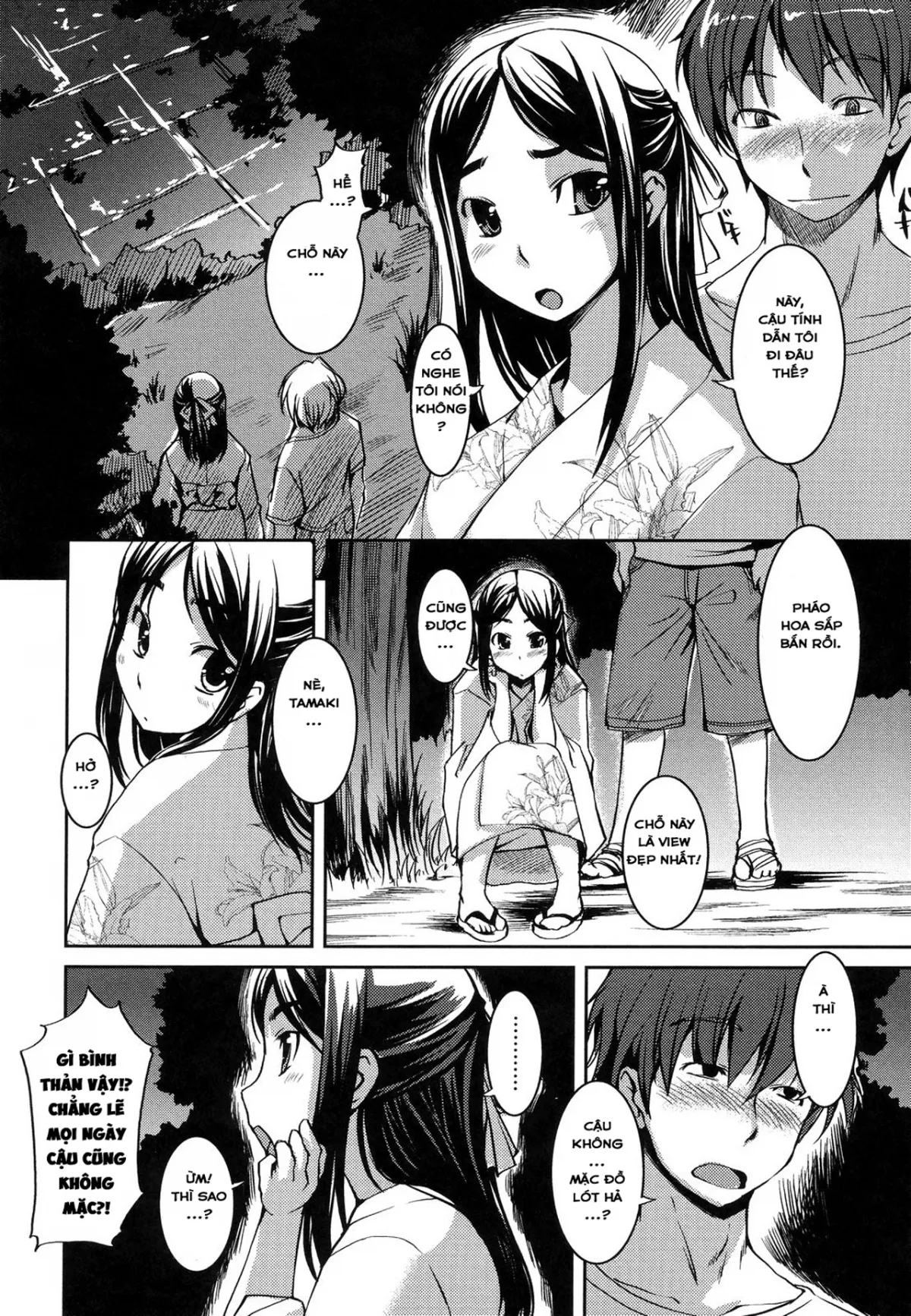 HentaiVN.net - Ảnh 5 - Ý Trời Cho Anh Bắn Pháo Hoa Vào Bụng Em! [One The Night of The Fireworks] - Chap 1