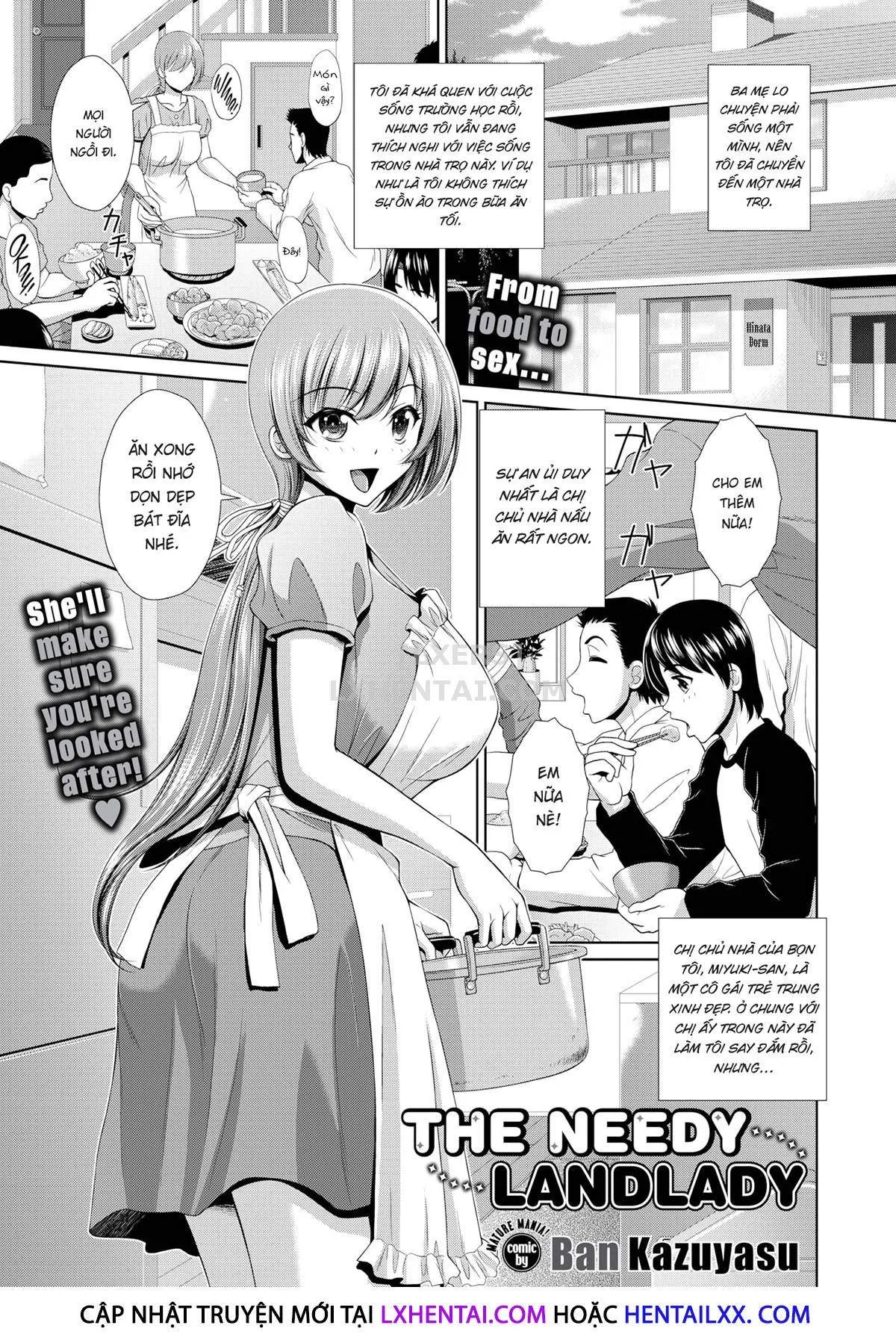 HentaiVN.net - Ảnh 3 - The Needy Landlady - Chap 1