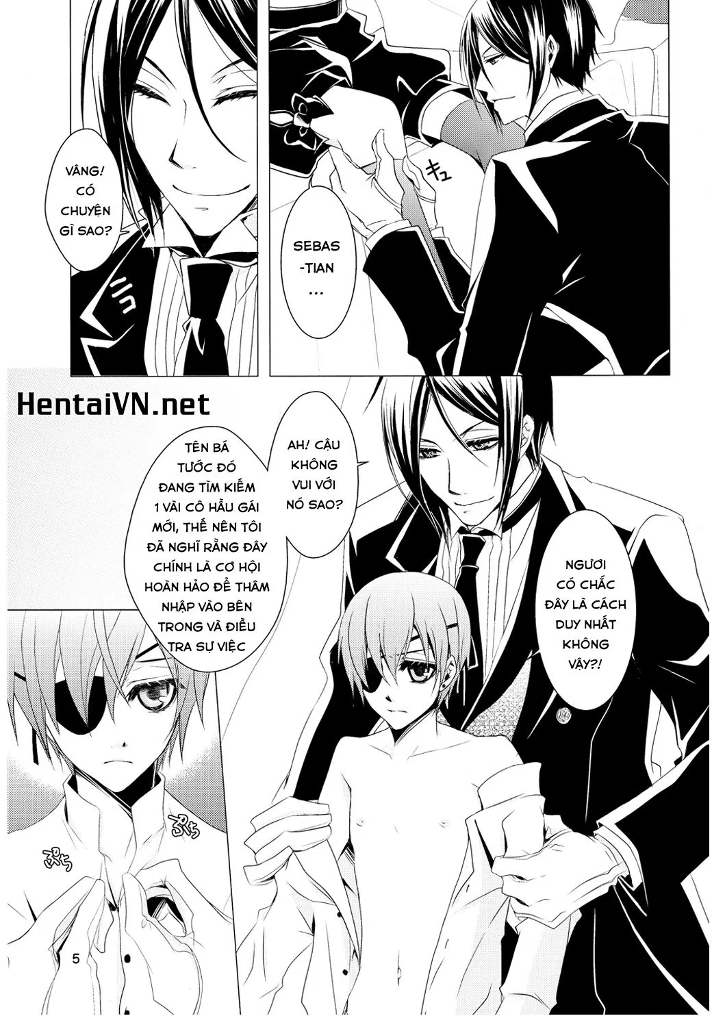 HentaiVN.net - Ảnh 6 - Shiyoiunin to Inu (Kuroshitsuji) [Employee and Dog] - Chap 1