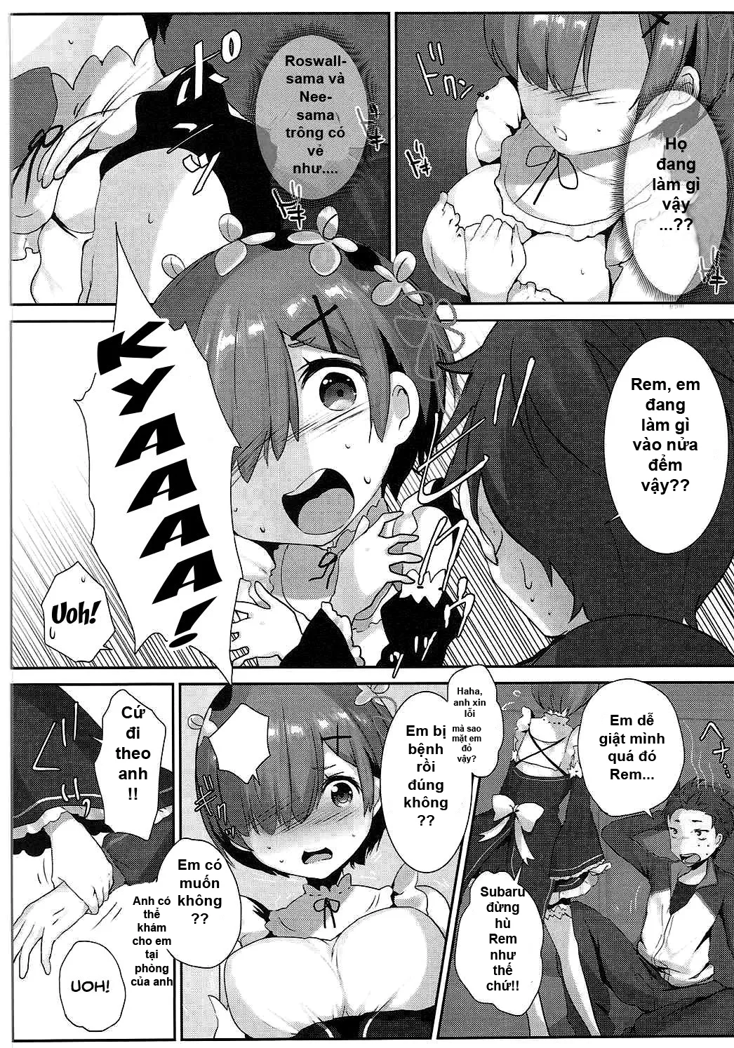 HentaiVN.net - Ảnh 3 - Đánh thức dục vọng của Rem-Rin! (Re:Zero kara Hajimeru Isekai Seikatsu) [Rem no Ecchi na Nayami o Kaiketsu shitekudasai; Please Help Release Rem's Pent Up Sexual Frustration] - Chap 1