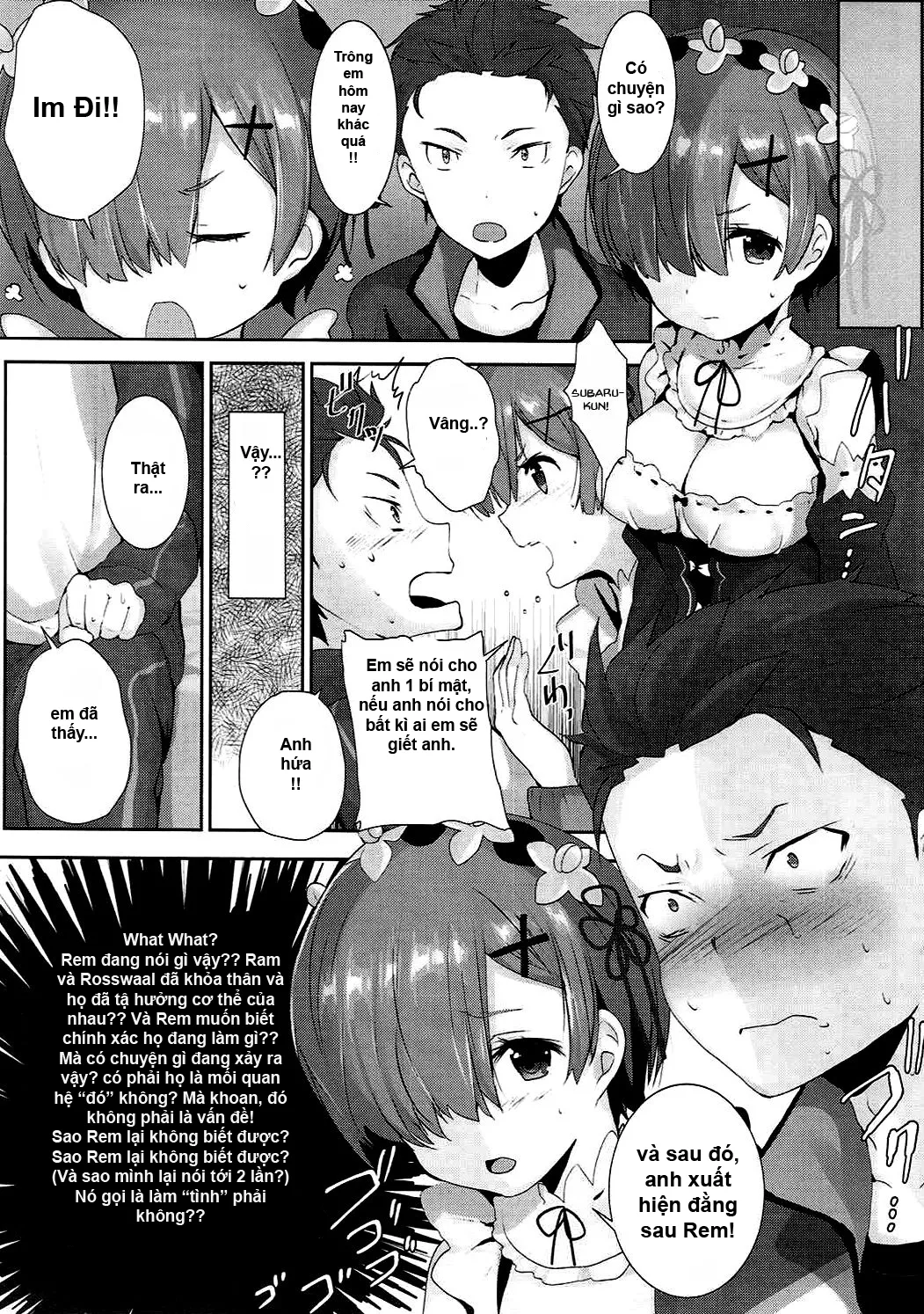 HentaiVN.net - Ảnh 4 - Đánh thức dục vọng của Rem-Rin! (Re:Zero kara Hajimeru Isekai Seikatsu) [Rem no Ecchi na Nayami o Kaiketsu shitekudasai; Please Help Release Rem's Pent Up Sexual Frustration] - Chap 1