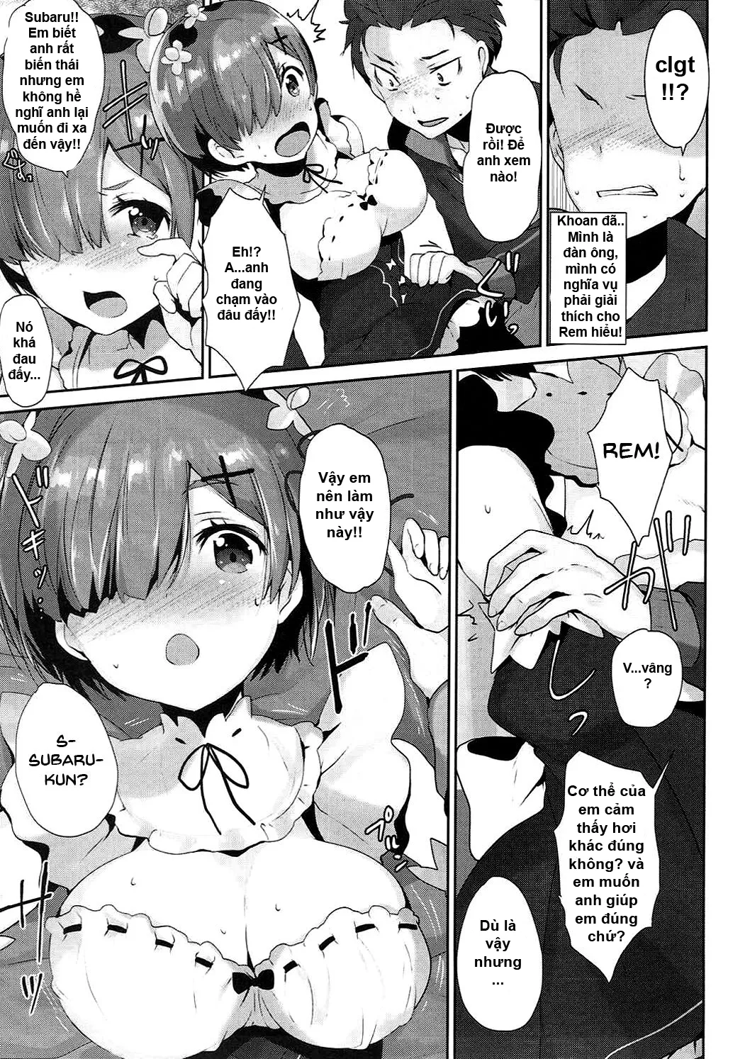 HentaiVN.net - Ảnh 6 - Đánh thức dục vọng của Rem-Rin! (Re:Zero kara Hajimeru Isekai Seikatsu) [Rem no Ecchi na Nayami o Kaiketsu shitekudasai; Please Help Release Rem's Pent Up Sexual Frustration] - Chap 1