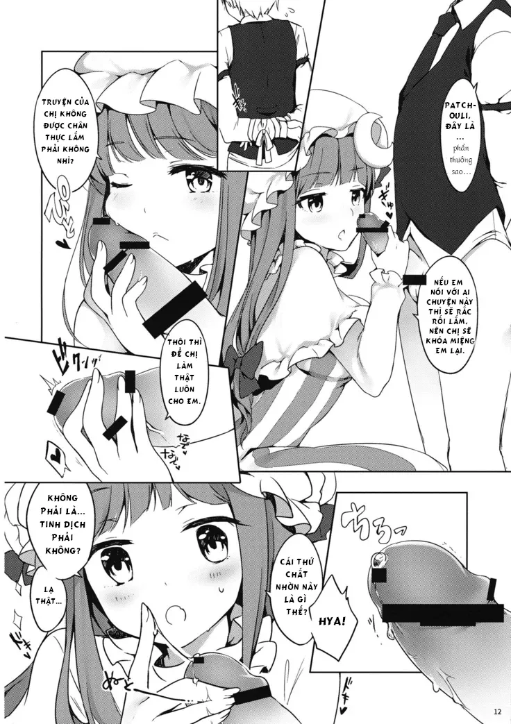 HentaiVN.net - Ảnh 10 - Cuốn sổ bí mật của Patchouli-san (Touhou Project) [Patchouli-san ni Yowami o Nigiraretai] - Chap 1
