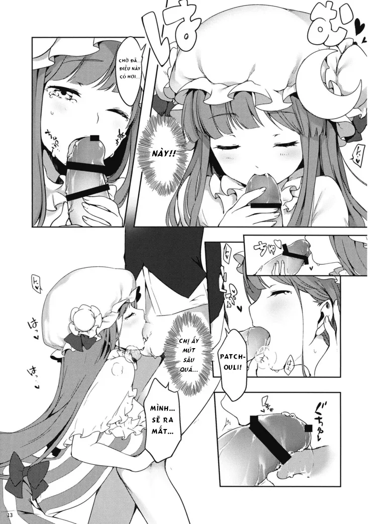 HentaiVN.net - Ảnh 11 - Cuốn sổ bí mật của Patchouli-san (Touhou Project) [Patchouli-san ni Yowami o Nigiraretai] - Chap 1
