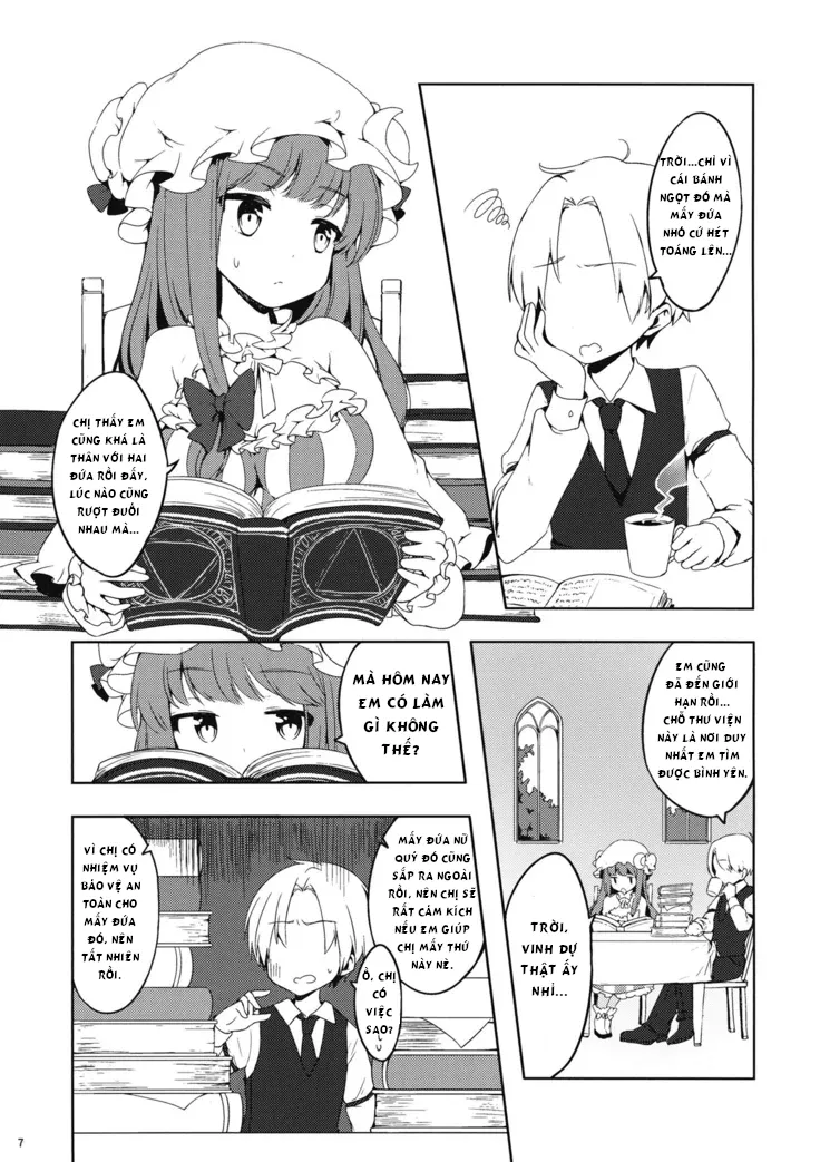 HentaiVN.net - Ảnh 5 - Cuốn sổ bí mật của Patchouli-san (Touhou Project) [Patchouli-san ni Yowami o Nigiraretai] - Chap 1