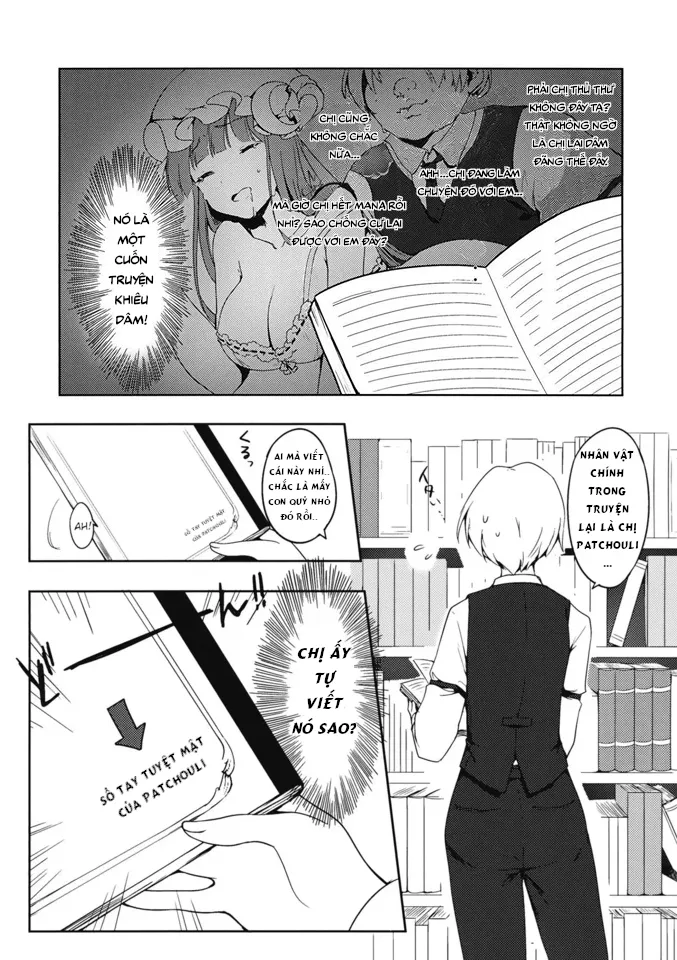 HentaiVN.net - Ảnh 7 - Cuốn sổ bí mật của Patchouli-san (Touhou Project) [Patchouli-san ni Yowami o Nigiraretai] - Chap 1