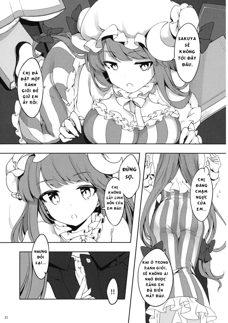 HentaiVN.net - Ảnh 9 - Cuốn sổ bí mật của Patchouli-san (Touhou Project) [Patchouli-san ni Yowami o Nigiraretai] - Chap 1