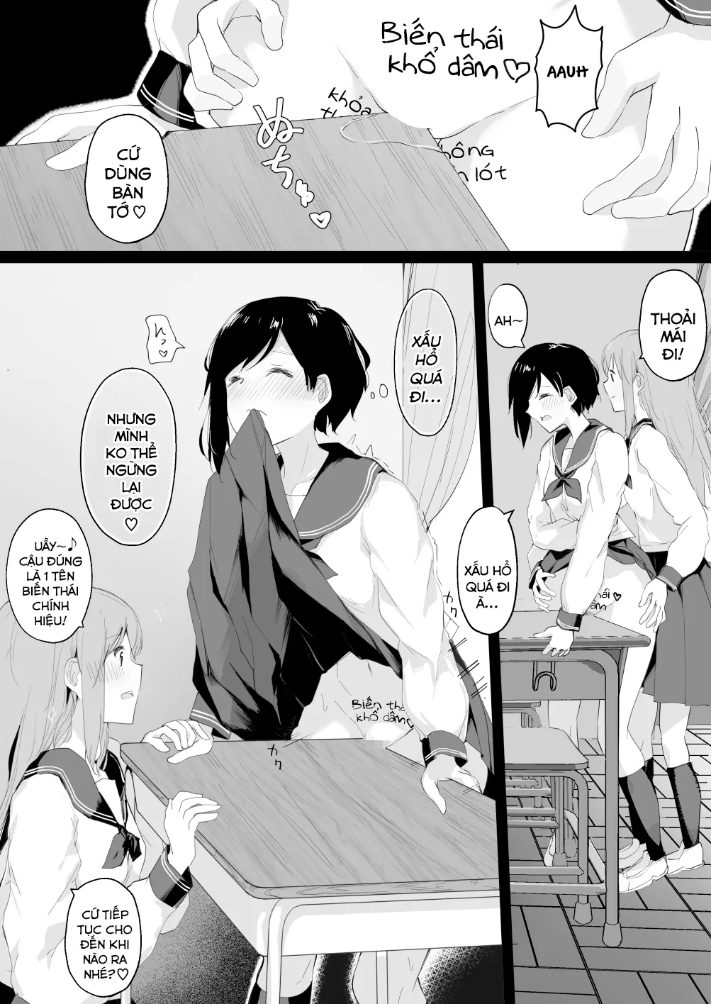 HentaiVN.net - Ảnh 3 - Super Masochist Girl Goes to School With No Panties [ドＭ彼女がノーパン登校してた百合カプ] - Chap 1